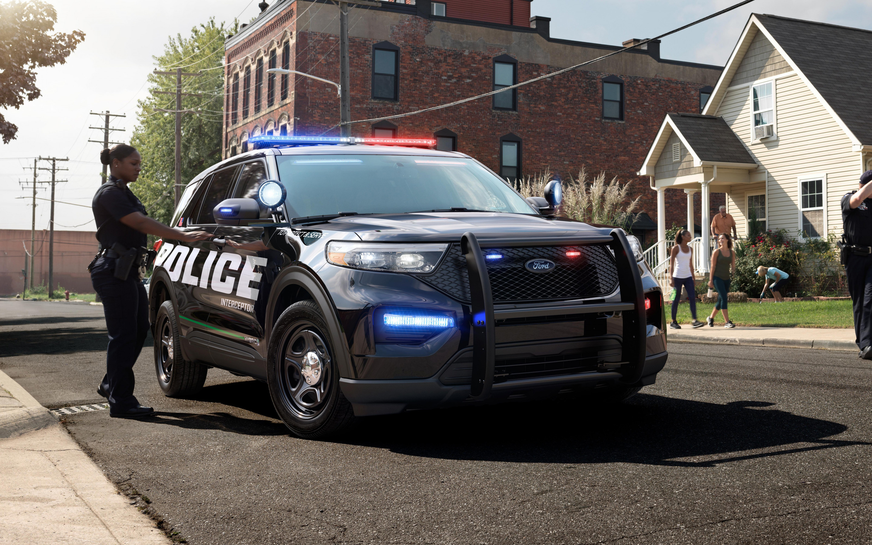 Download wallpapers Ford Police Interceptor, 2020, Hybrid SUV, new police c...