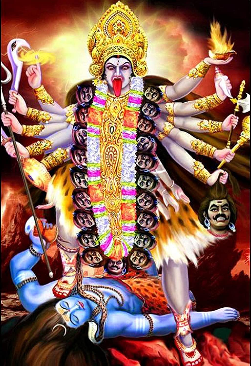 wallpics Mahakali Ma Wallpaper Glossy Photo Paper Poster for Living Room, Bedroom, Office, Kids Room, Hall (13X19), Amazon.in: Home & Kitchen