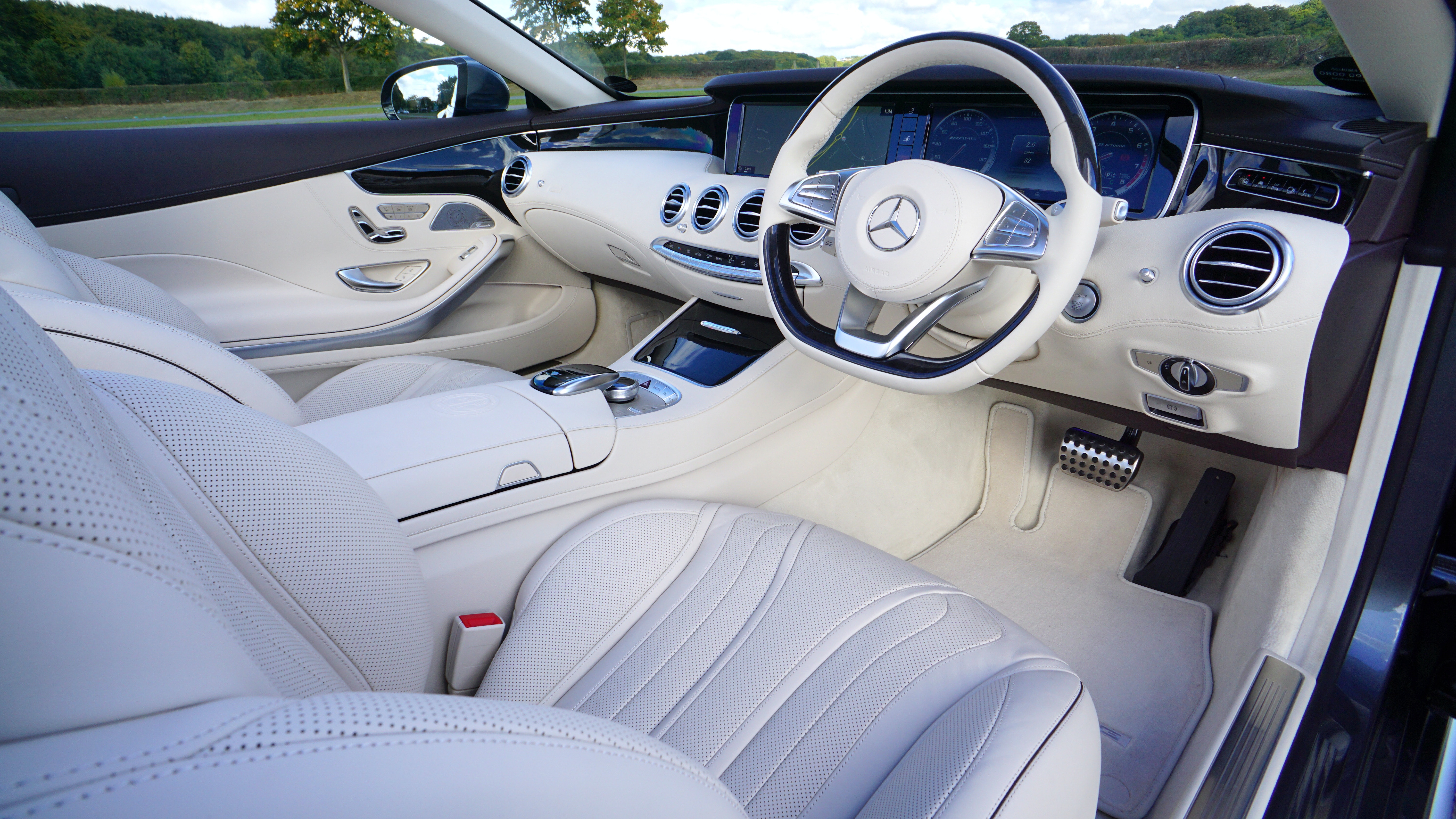 White Mercedes Benz Interior Design · Free