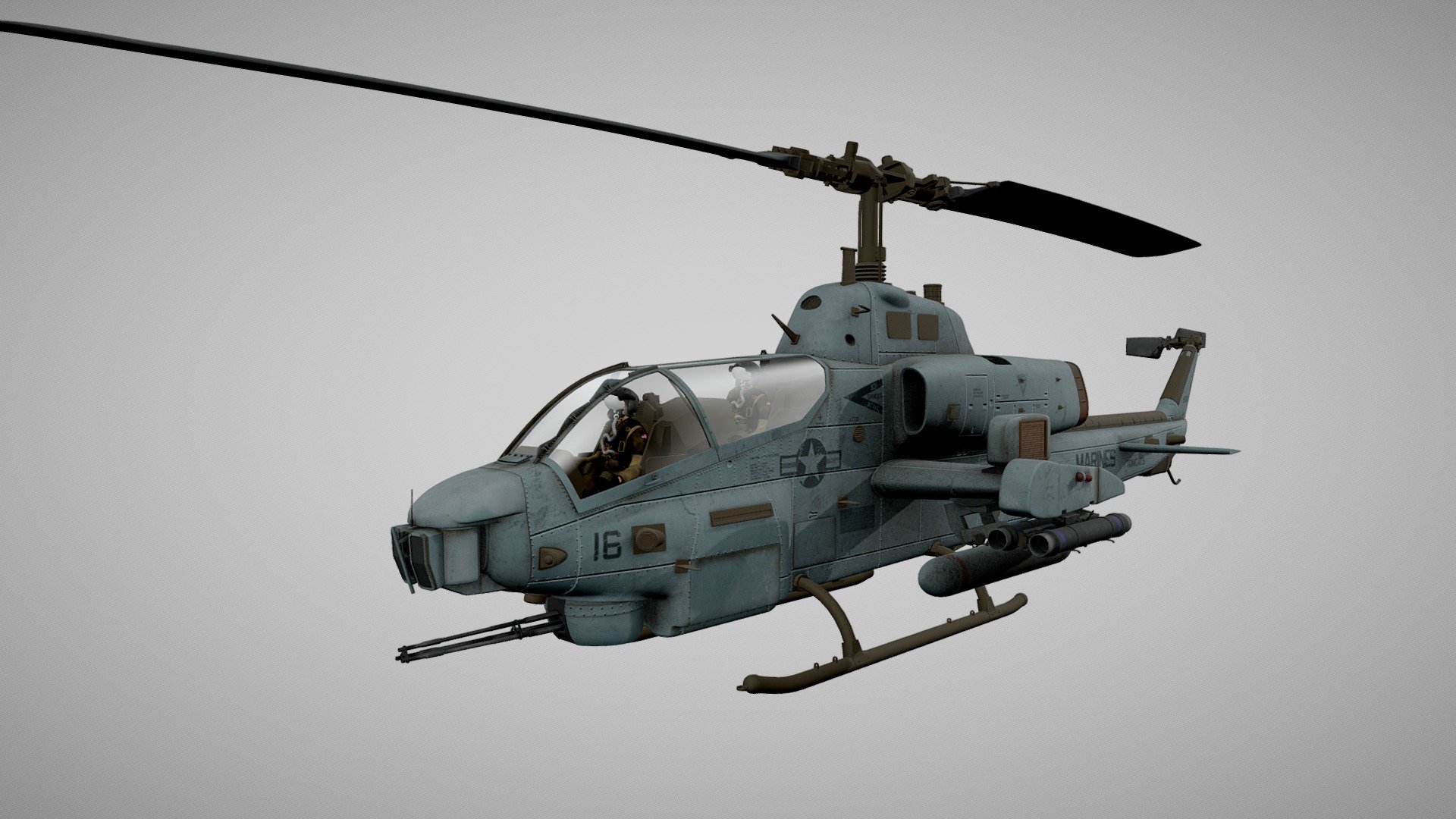 Bell AH 1W Super Cobra Royalty Free 3D Model By SQUIR3D [6052c59]