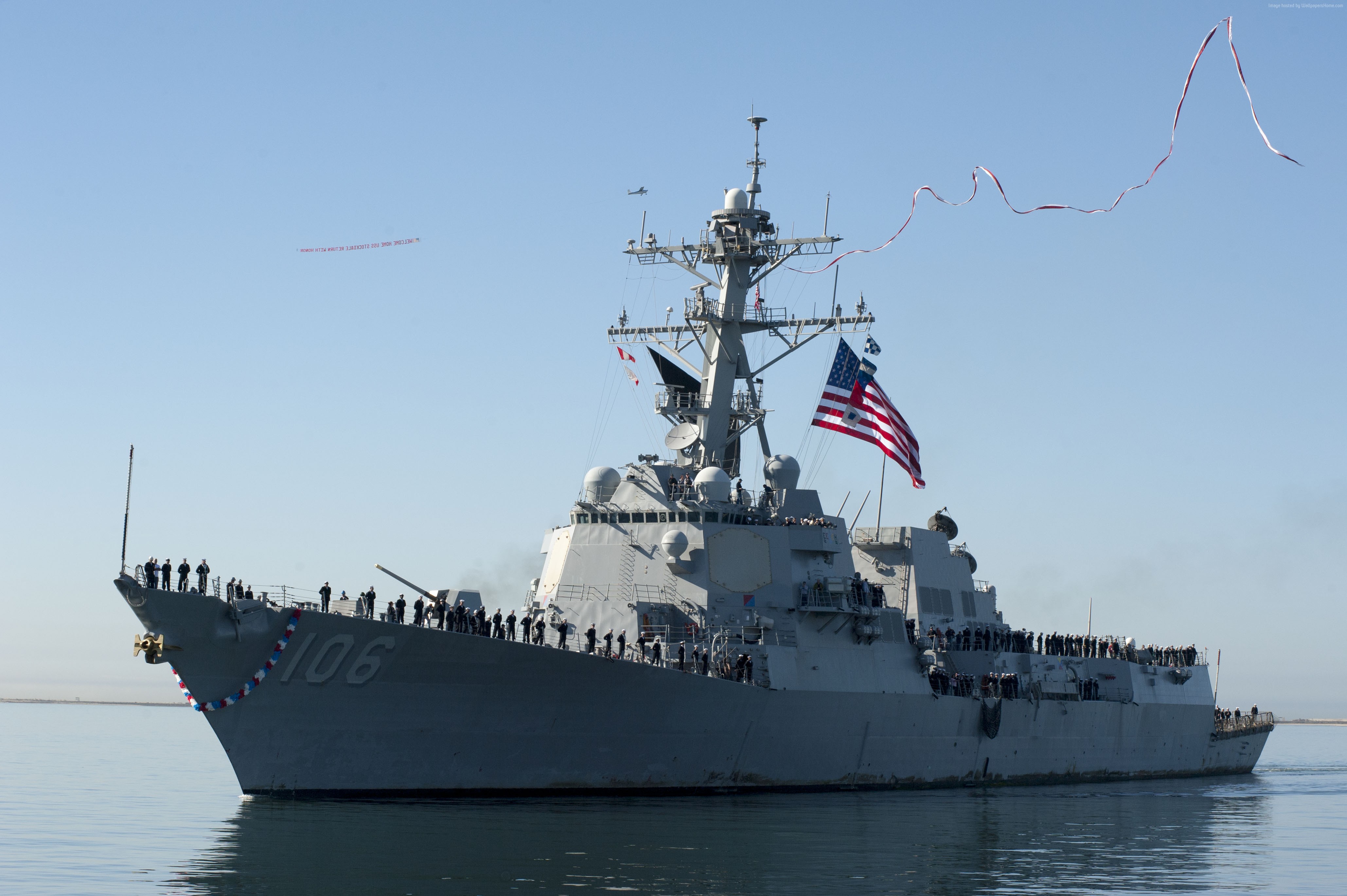 #USS Stockdale, #guided Missile Destroyer, #Arleigh Burke Class, #USA Navy, #DDG 106. Mocah HD Wallpaper