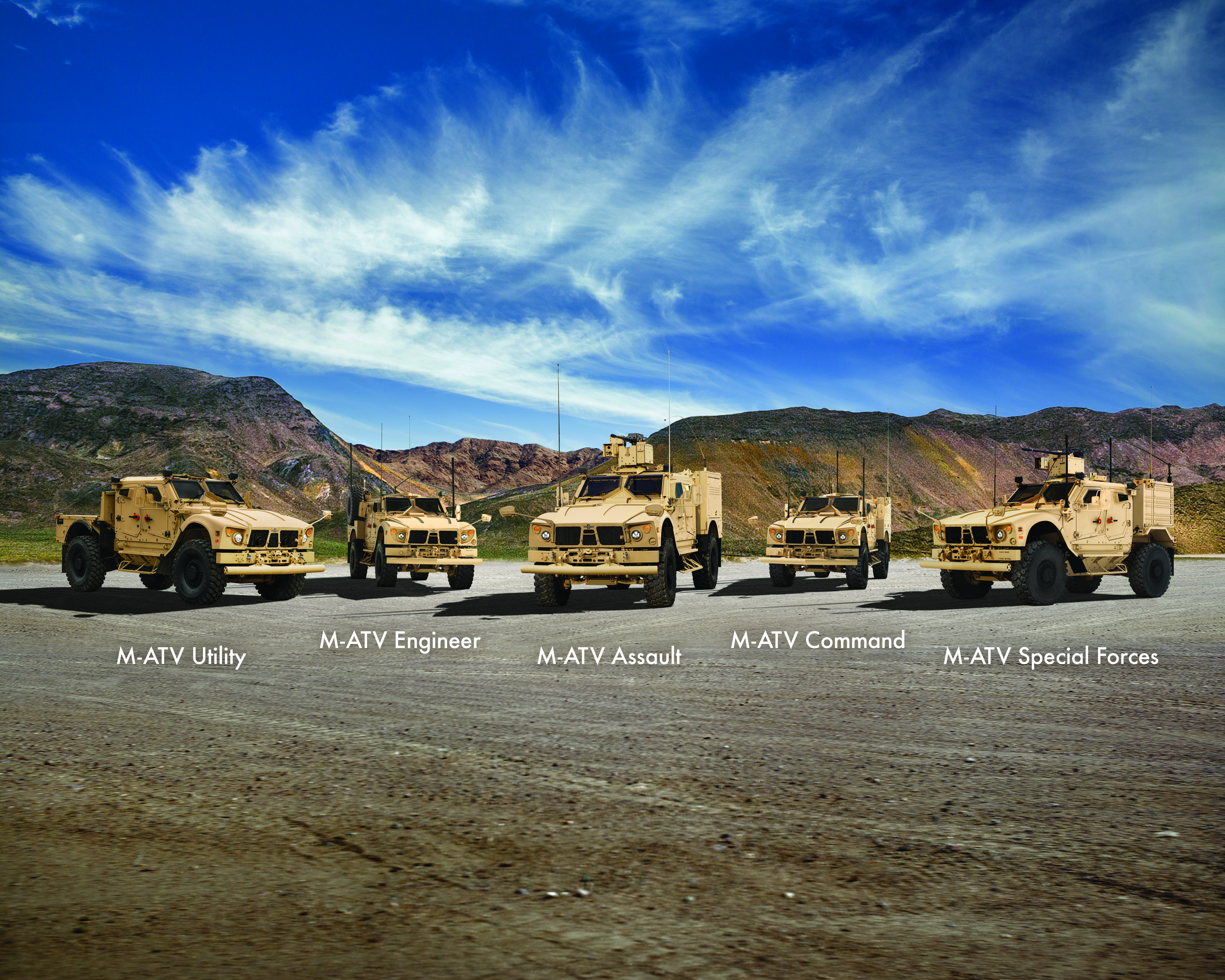 Oshkosh Defense Global M ATV Line Up HD Wallpaper