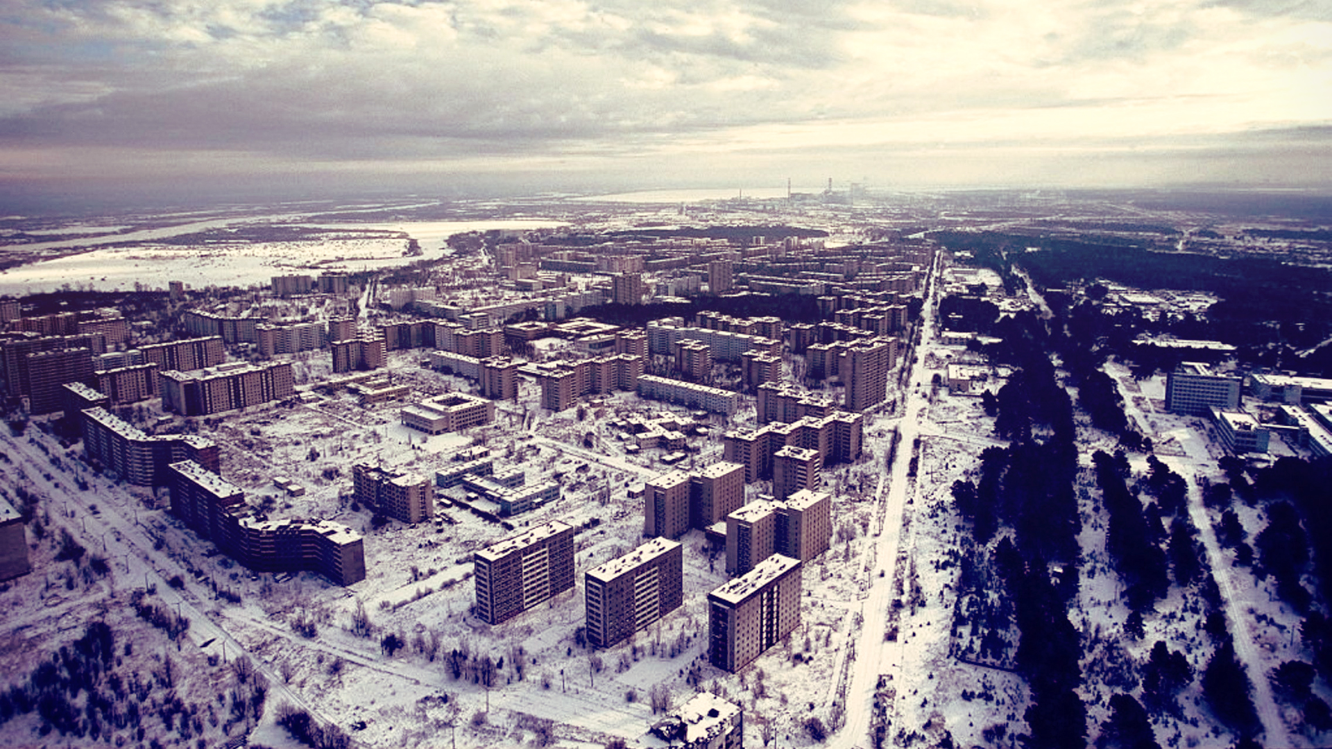 winter, snow, Pripyat, Chernobyl, abandoned city, cities Wallpaper / WallpaperJam.com