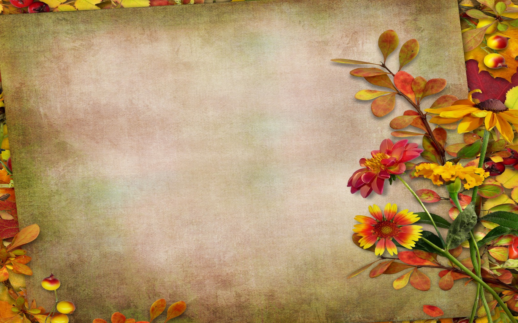 Free download Autumn Vintage Background Leaves Autumn Leaves Berries Flowers [1680x1050] for your Desktop, Mobile & Tablet. Explore Autumn Flower Picture for Wallpaper. Google Image Flowers Wallpaper, Natural Flower