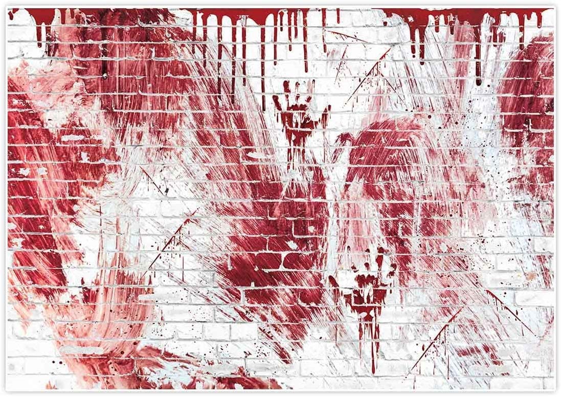 10x8ft Halloween Bloody White Brick Wall Flowing Blood Splash Party Scary Blood Drop Hand Print Birthday Party Wallpaper Photo Studio Wedding Background Cloth Family Portrait Background Cloth, Amazon.ca: Everything Else