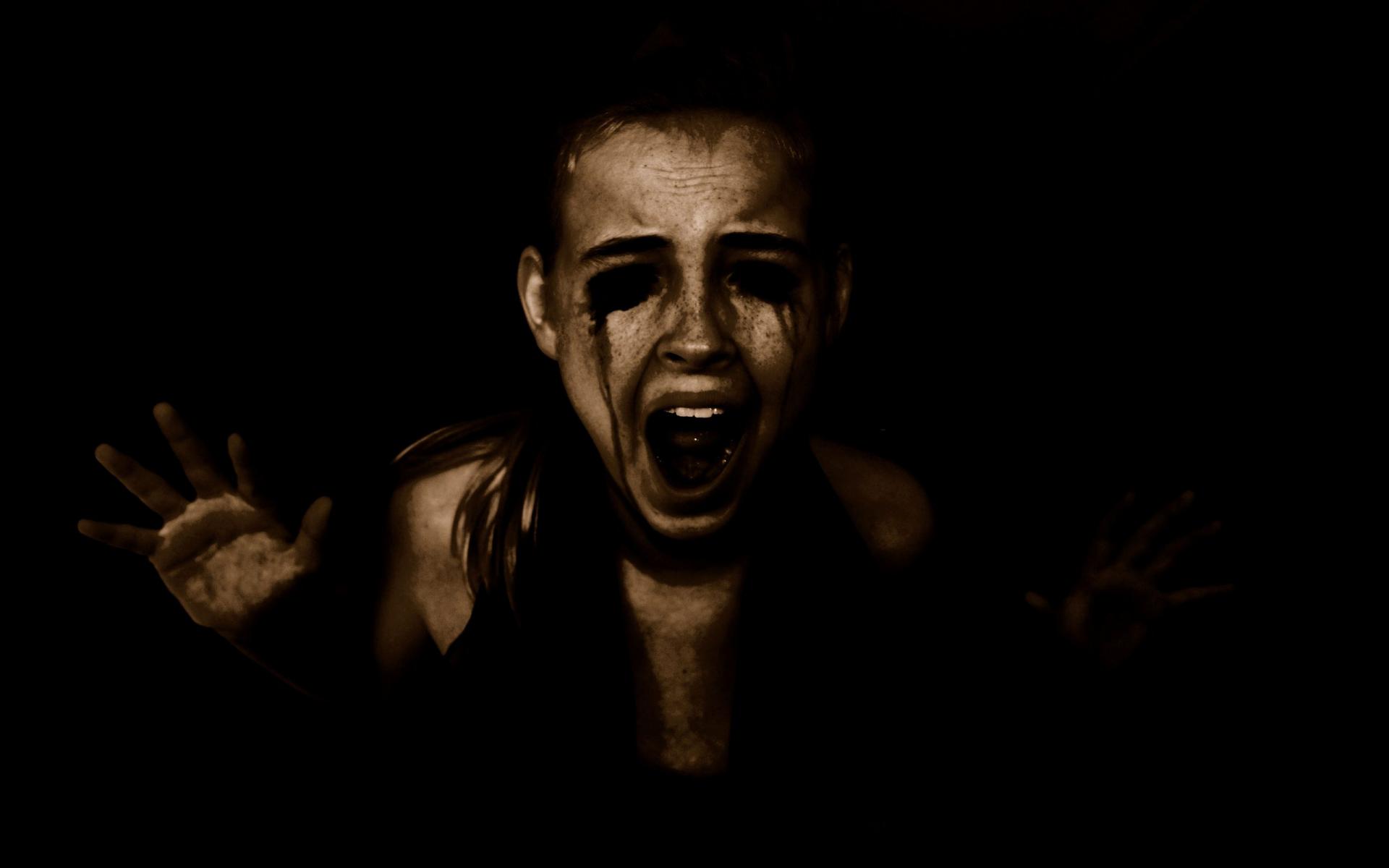 Wallpaper, 1920x1200 px, blood, creepy, dark, demons, emotion, evil, face, girls, Halloween, horror, macabre, mood, scary, Scream, spooky, women 1920x1200