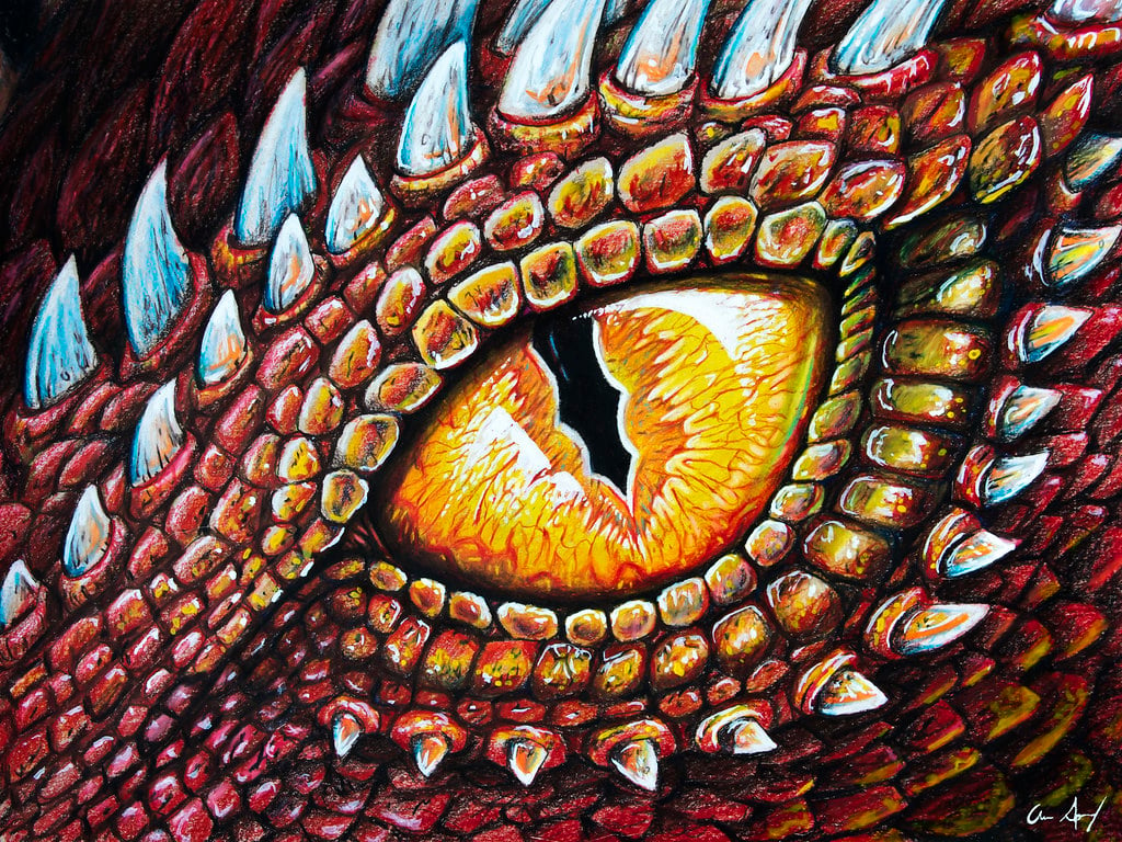 Realistic Dragon Eyes Drawing