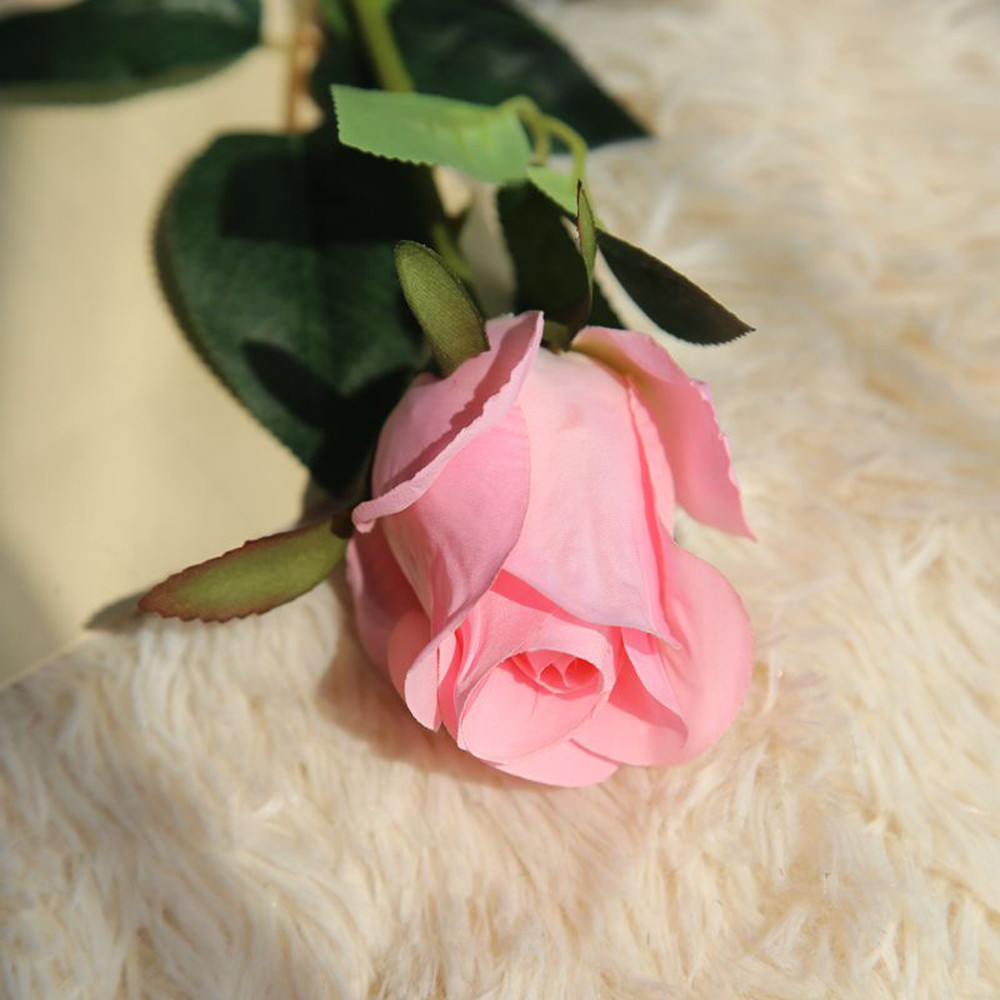 Artificial Fake Rose Flower Bridal Bouquet Wedding Party Long Roses Decor Pink