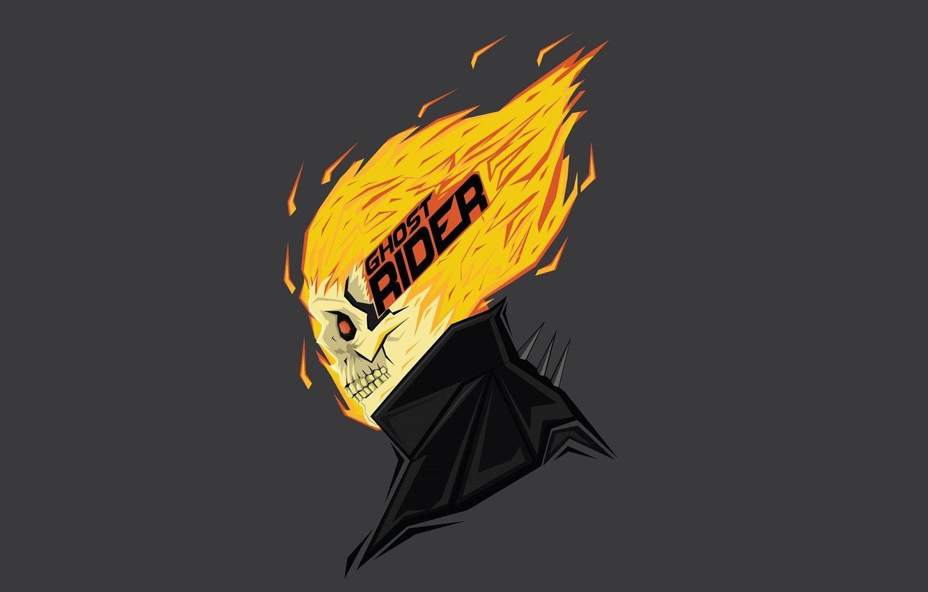 Wallpaper fire, sake, ghost rider, spirit of vengeance, Marvel comic, Bosslogic image for desktop, section минимализм