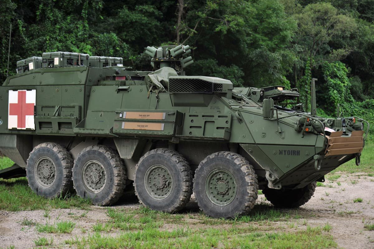 M1126 Stryker Combat Vehicle. Military vehicles, Military armor, Army vehicles