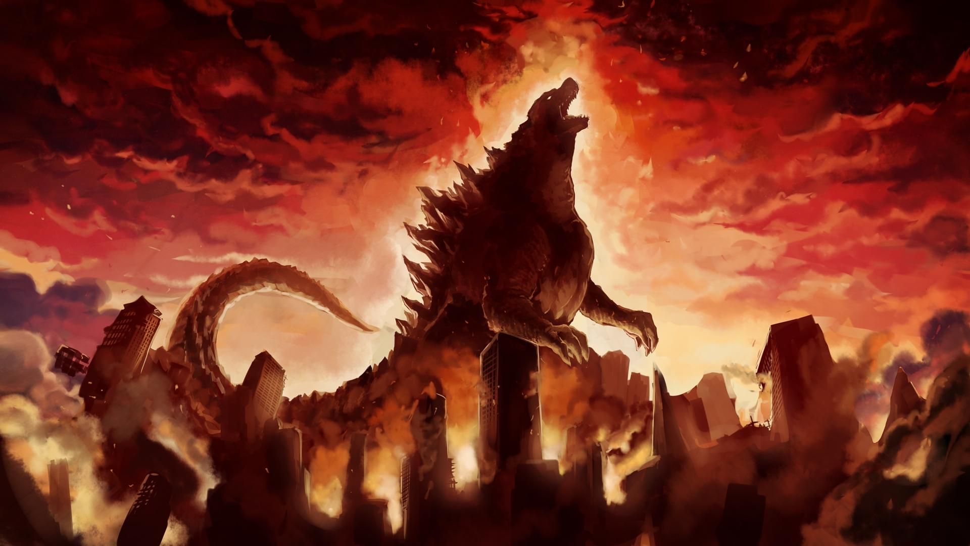 Burning Godzilla Wallpaper