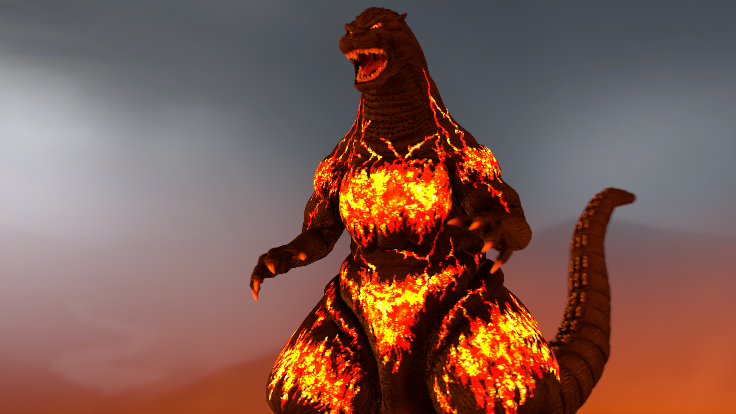 Burning Godzilla SFM Poster by Me (Model by ByNEET): GODZILLA