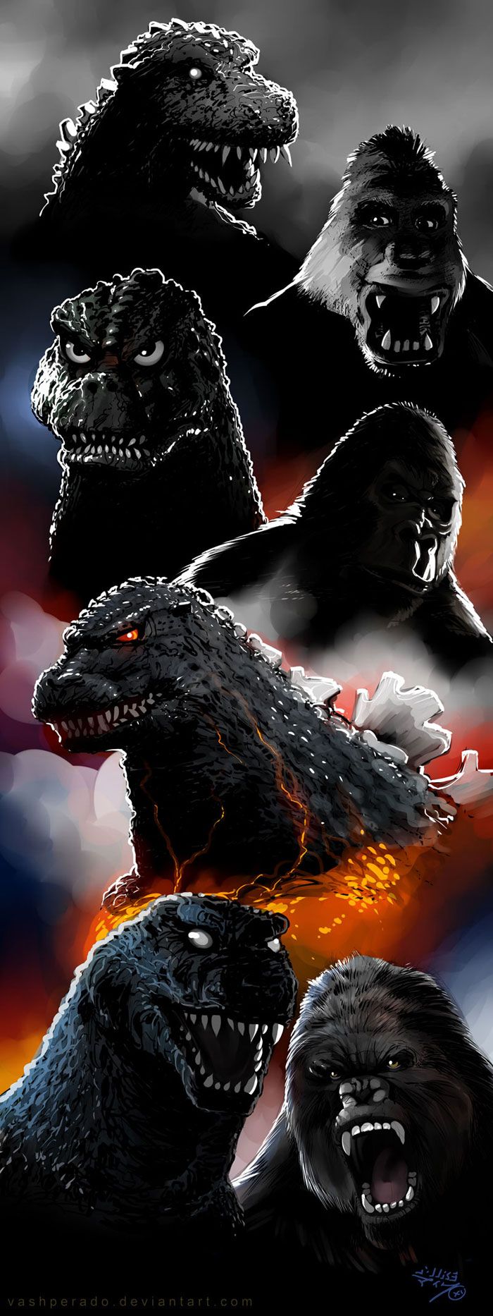 Godzilla Size Comparisons Gallery. King kong vs godzilla, Godzilla, Kong godzilla