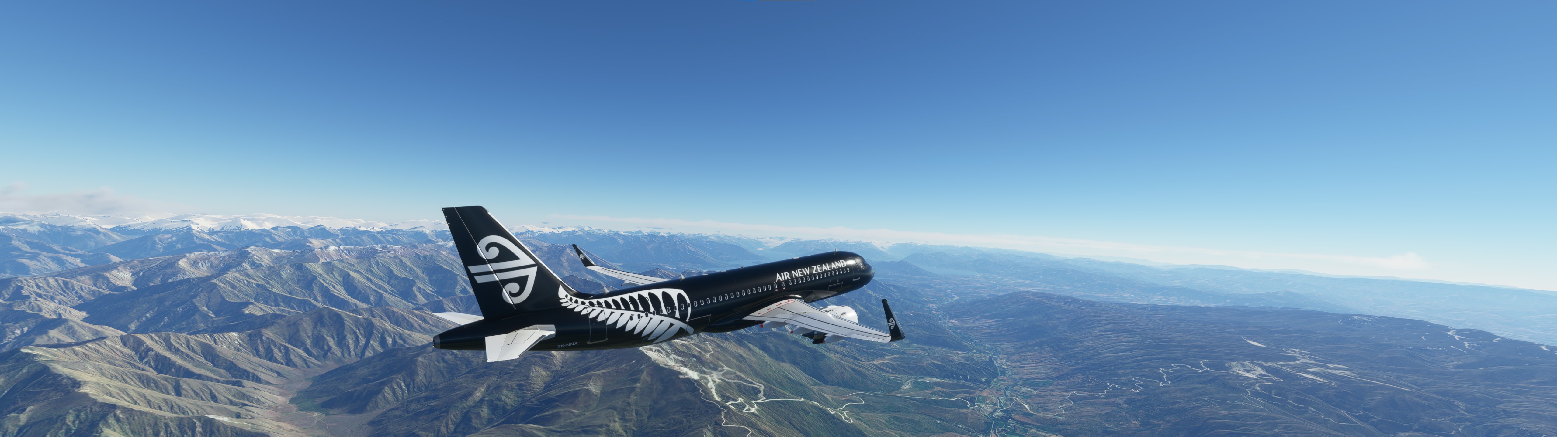 Wallpaper, flight simulator, airbus a320, aircraft, airplane, New Zealand 5120x1440