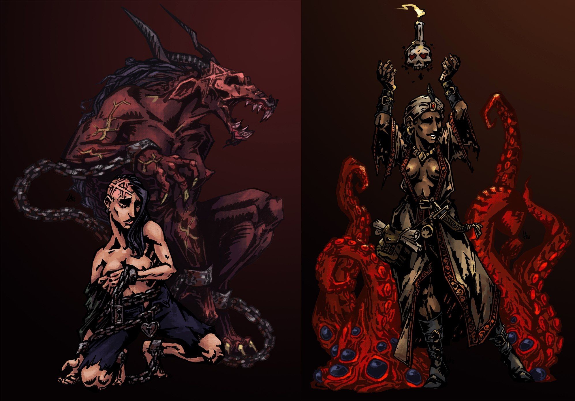 1994x1391, Darkest Dungeon The Shieldbreaker Wallpaper Dungeon Crimson Court Fanart