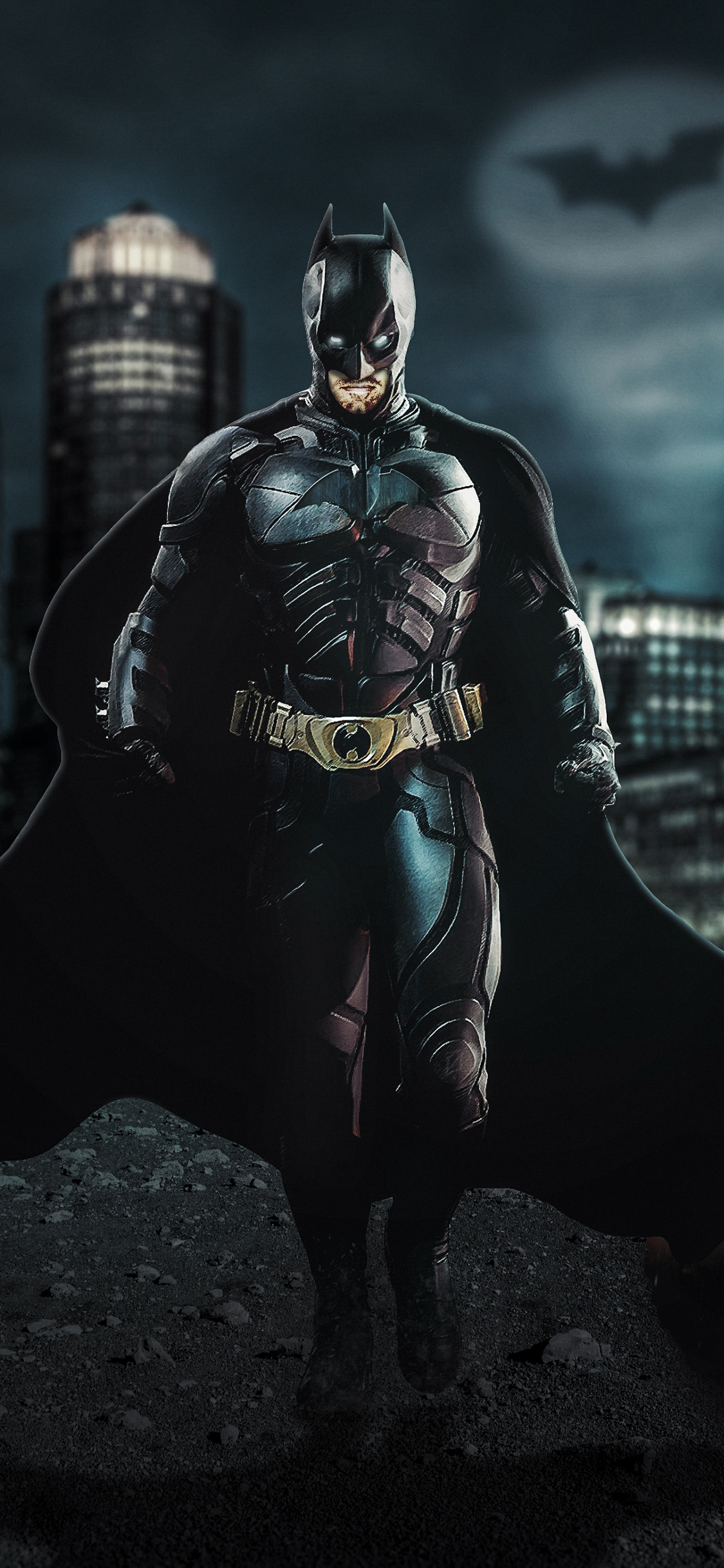 Dark Knight With Batmobile 4k iPhone XS