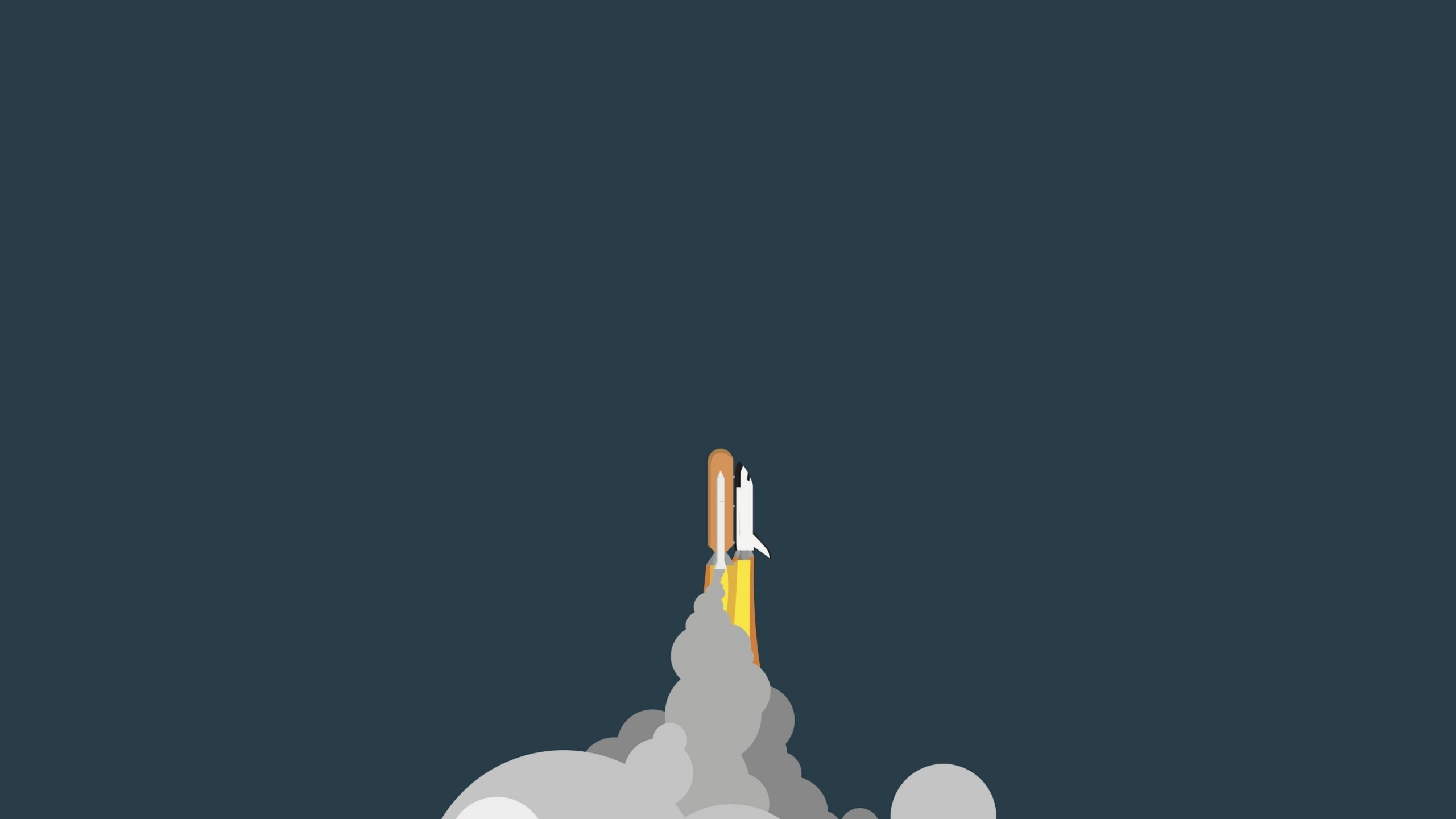 Download 2560x1440 wallpaper minimalist, space, rocket, clouds, dual wide, widescreen 16: widescreen, 2560x1440 HD image, background, 5886