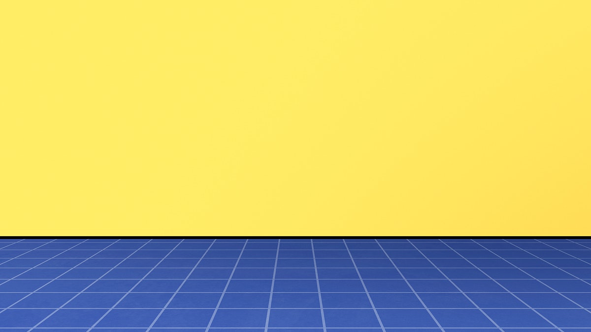 Retro blue grid on yellow