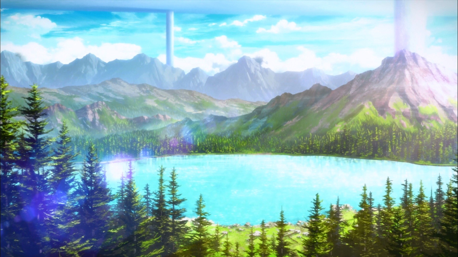 anime, Sword Art Online, Mountain, Trees Wallpaper HD / Desktop and Mobile Background