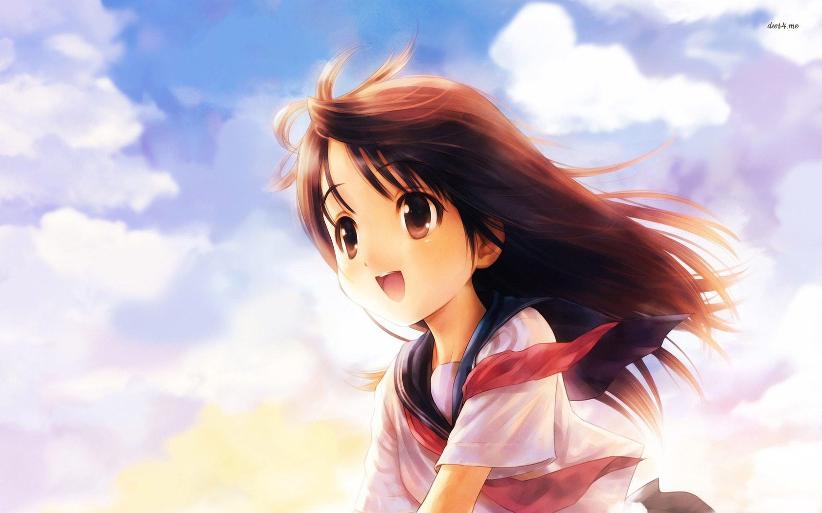 Happy School Girl Anime Wallpaper Anime Happy Girl HD Wallpaper