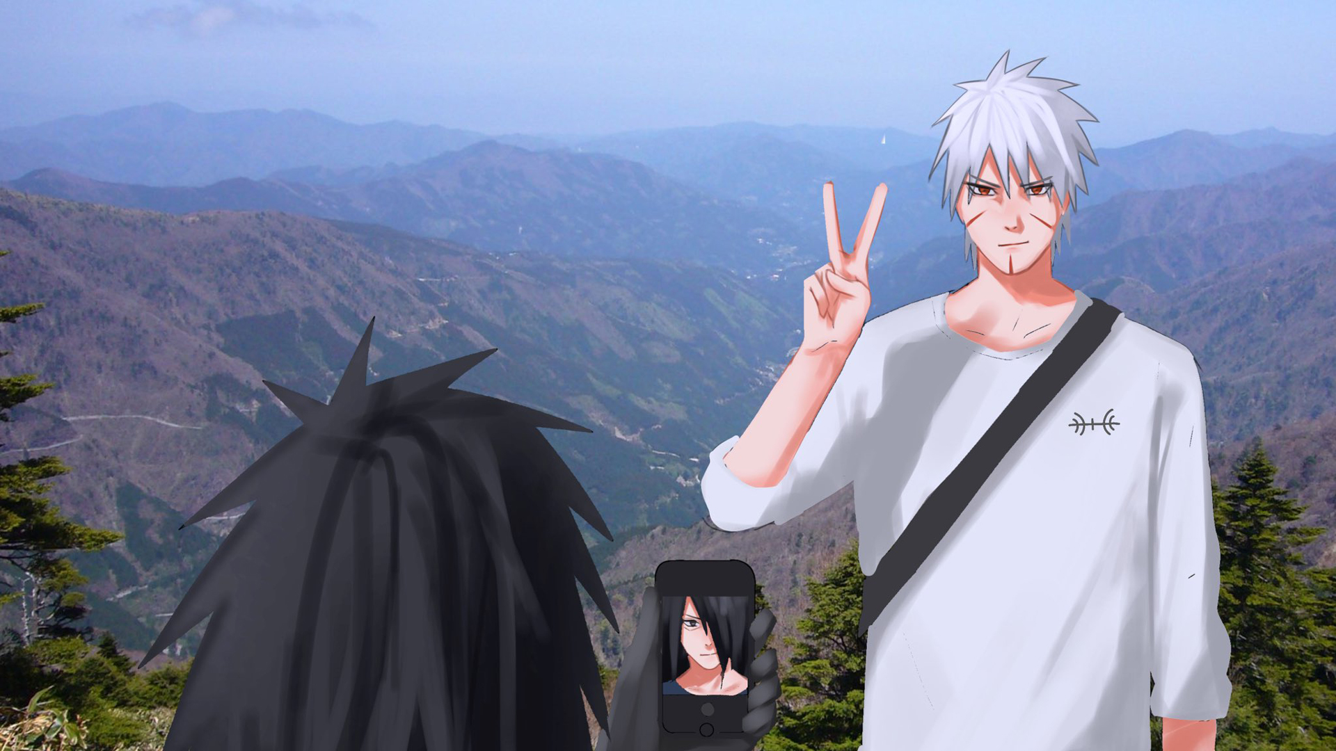 Itachi Uchiha Naruto With Mountains Background HD Anime Wallpaper