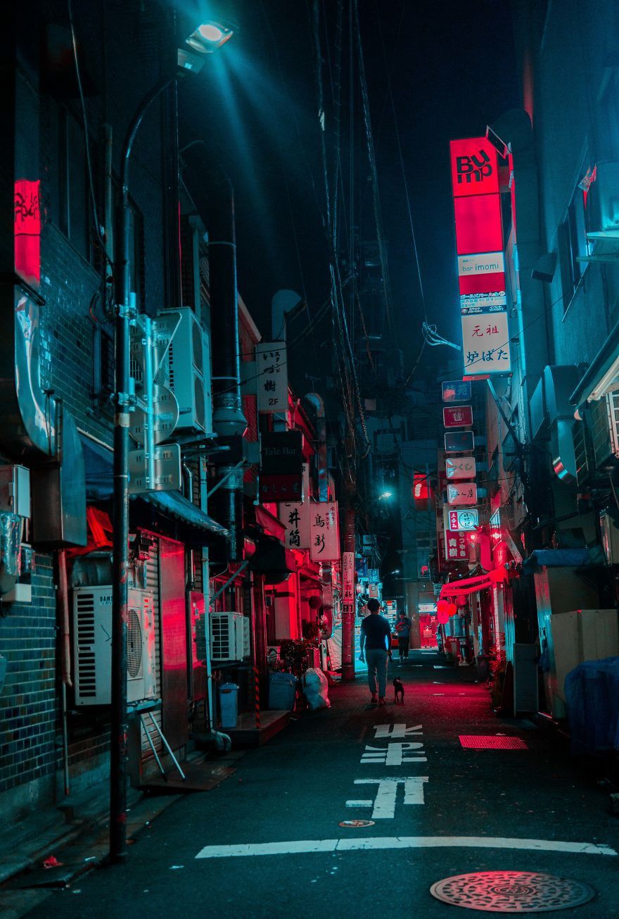 Neon asia post. Cyberpunk city, City wallpaper, Neon noir