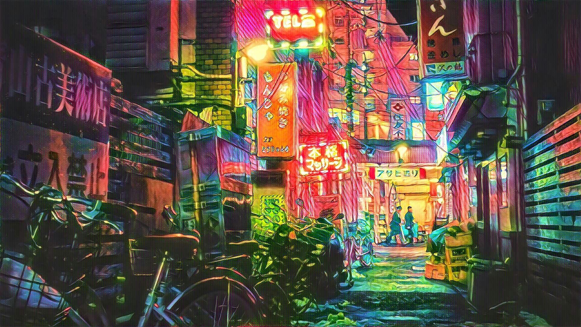 You can also upload and share your favorite Japanese city neon anime wallpa...
