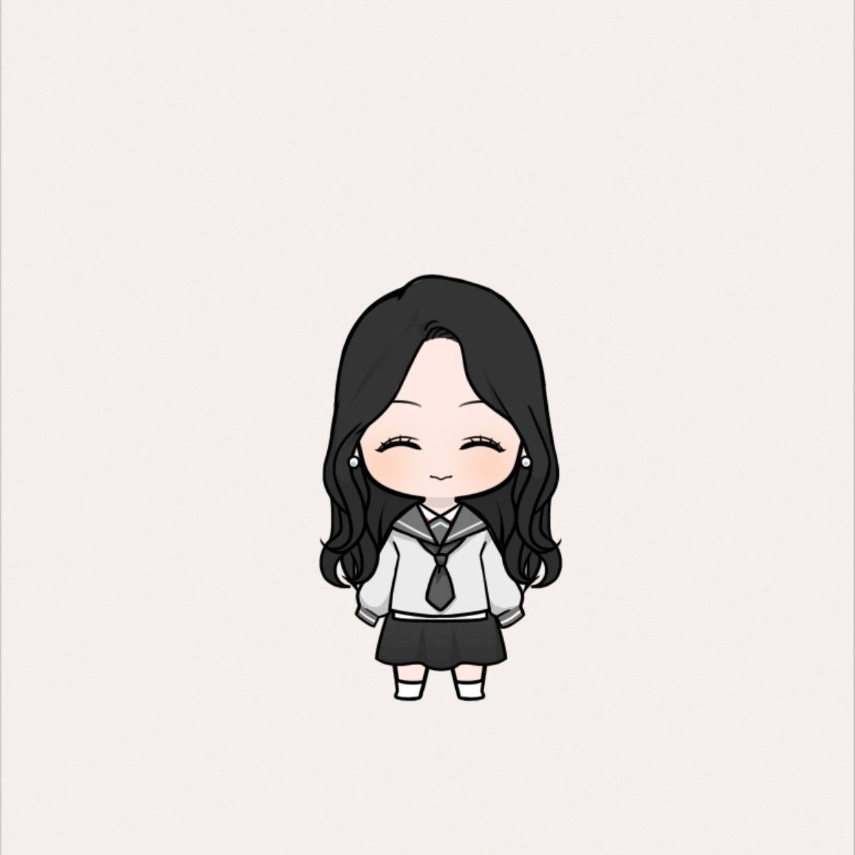 Unnie doll. School girl doll wallpaper cute kawaii smile korean school doll. Ilustrasi karakter, Wallpaper kartun, Kartun