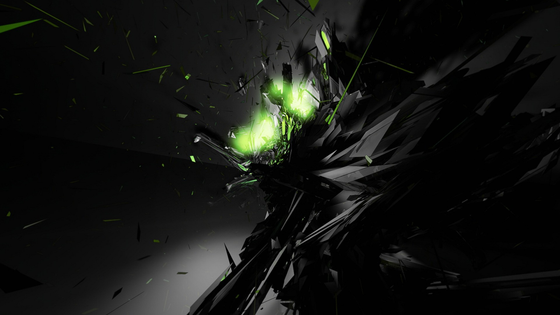Black and Green Abstract Wallpaper