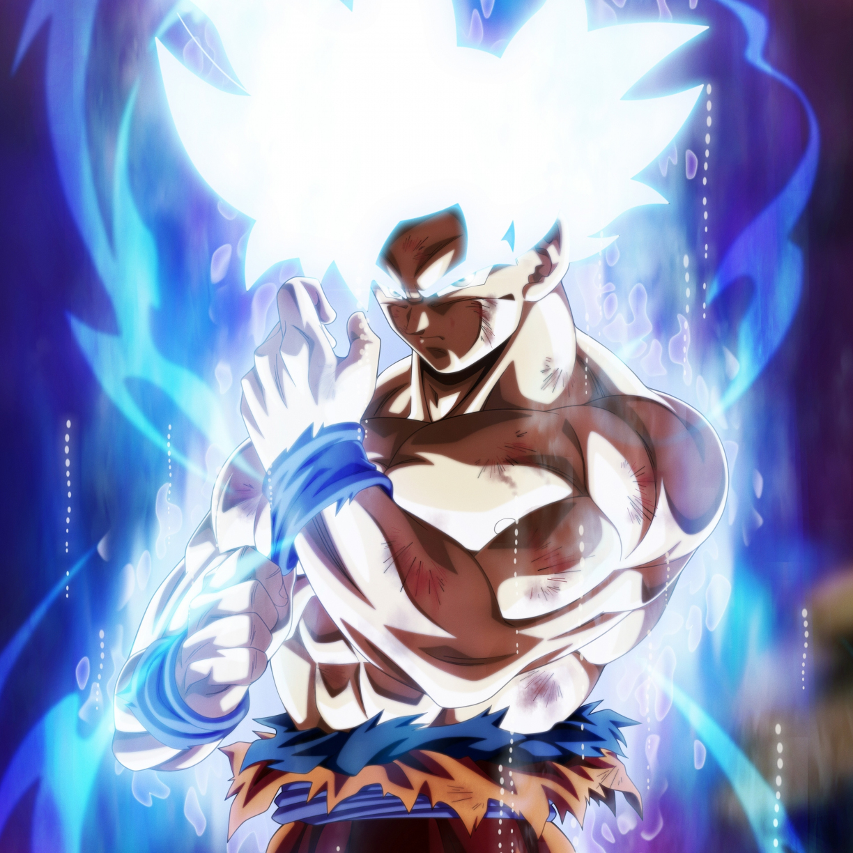 Desktop wallpaper glow, goku, dragon ball super, anime, art, HD image, picture, background, 4f9821