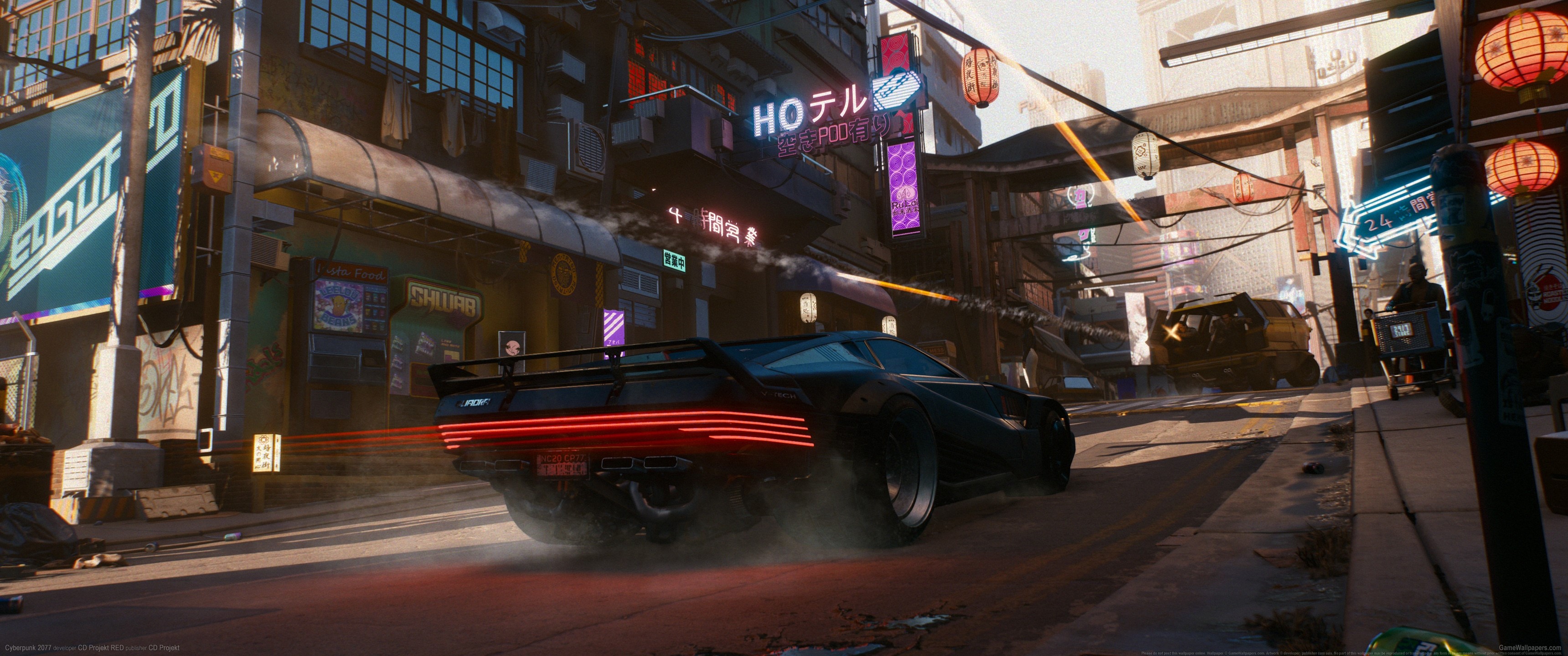 ultrawide, Cyberpunk 2077, video games, screen shot, Ultra