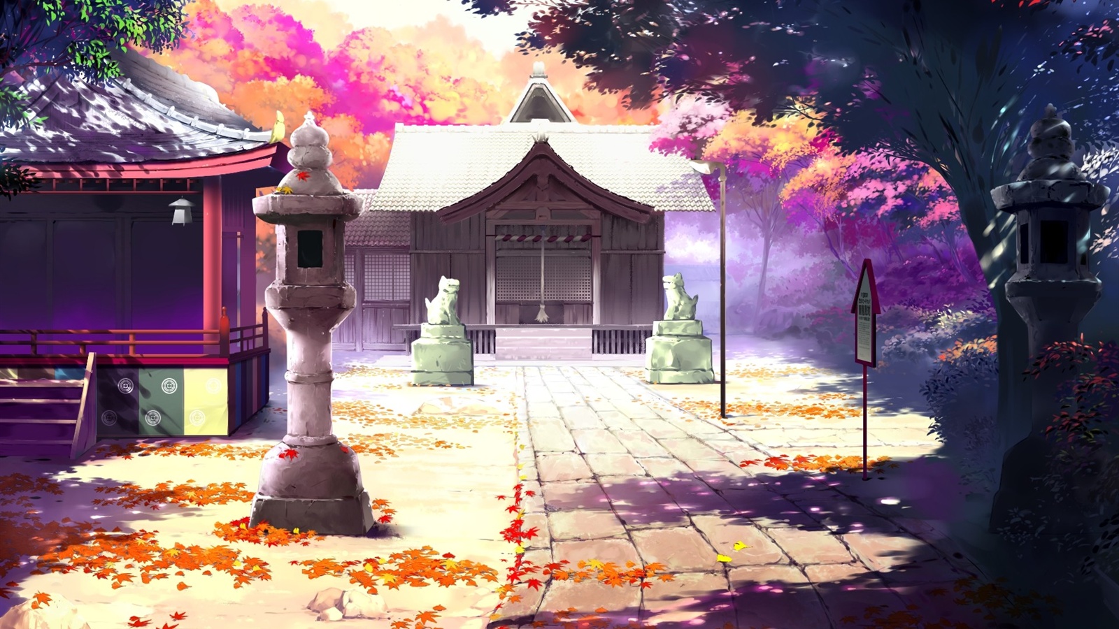 Wallpaper Beautiful anime scenery, houses, autumn 1920x1200 HD Picture, Image