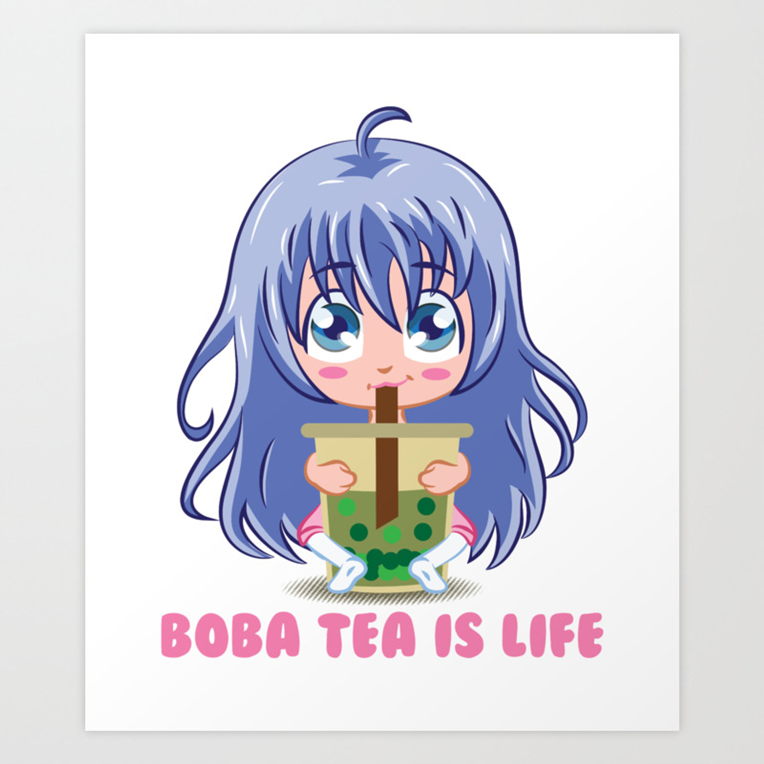 Cute Anime Girl Drinking Boba Wallpapers Wallpaper Cave