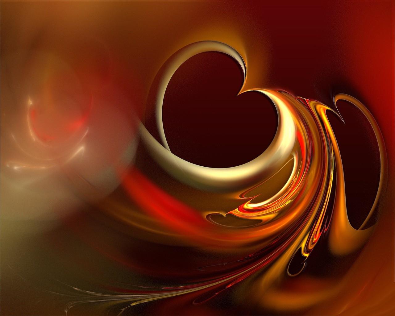 Desktop Brown Heart Wallpaper