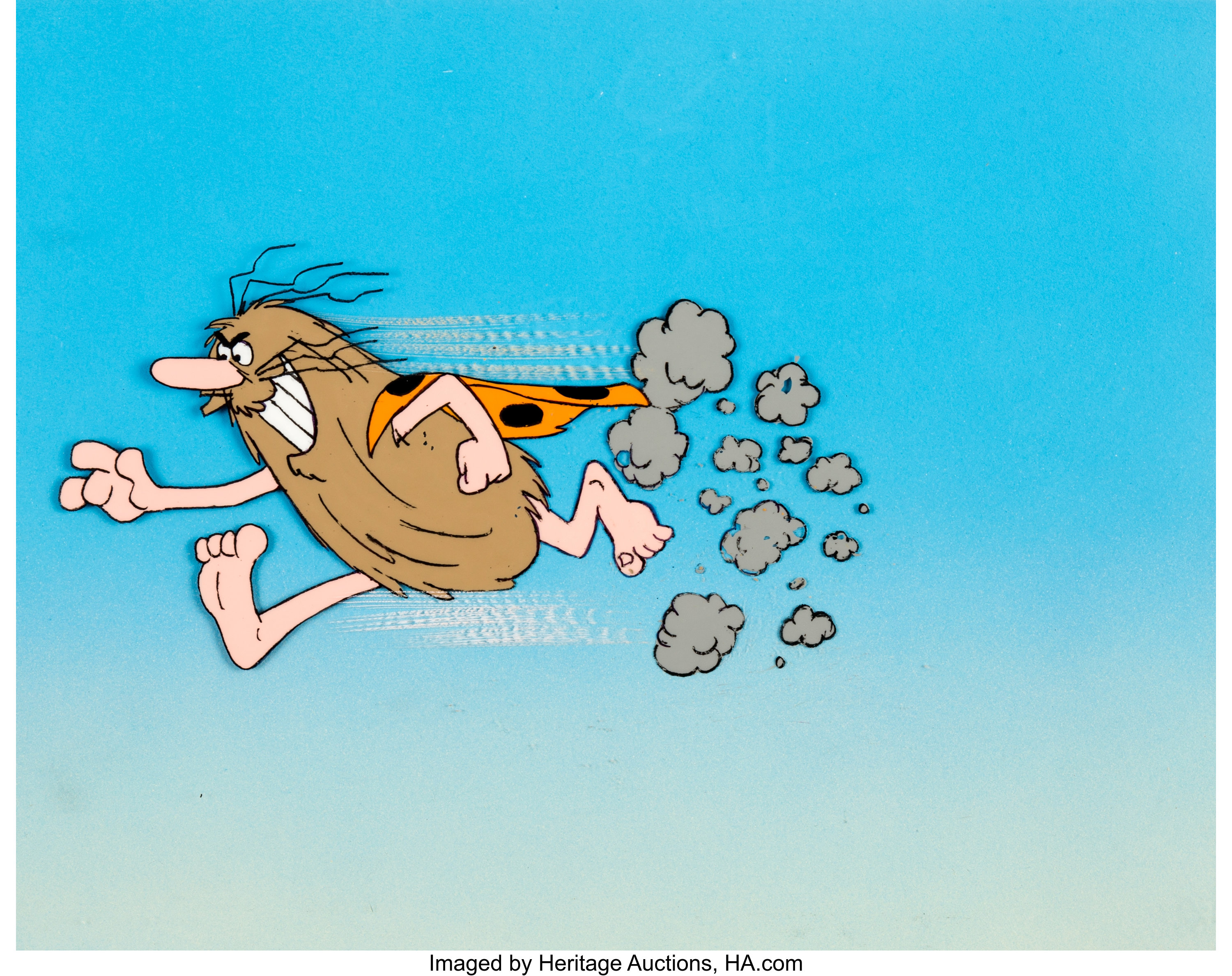 Captain Caveman Production Cel and Master Background. Lot