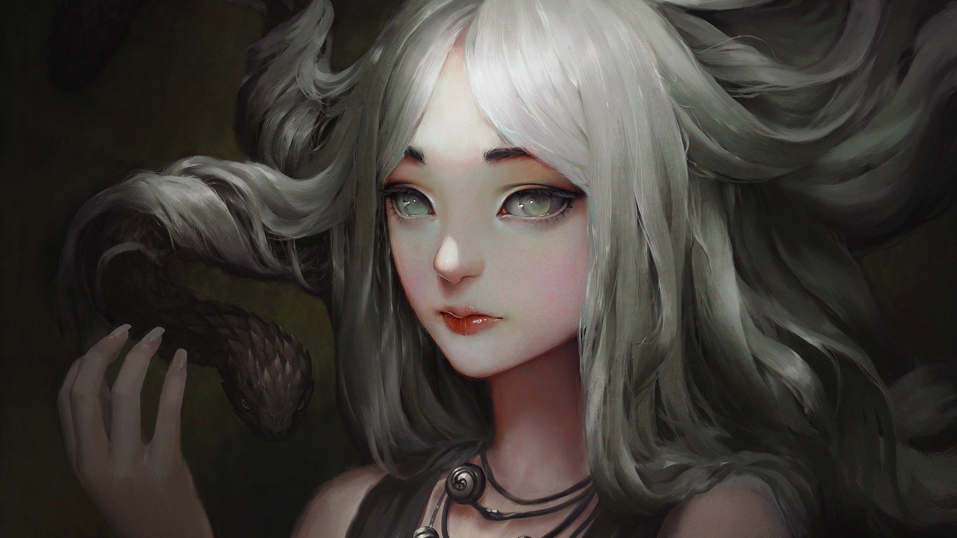 High Resolution Medusa HD 1080p Wallpaper Id Queen With White Hair