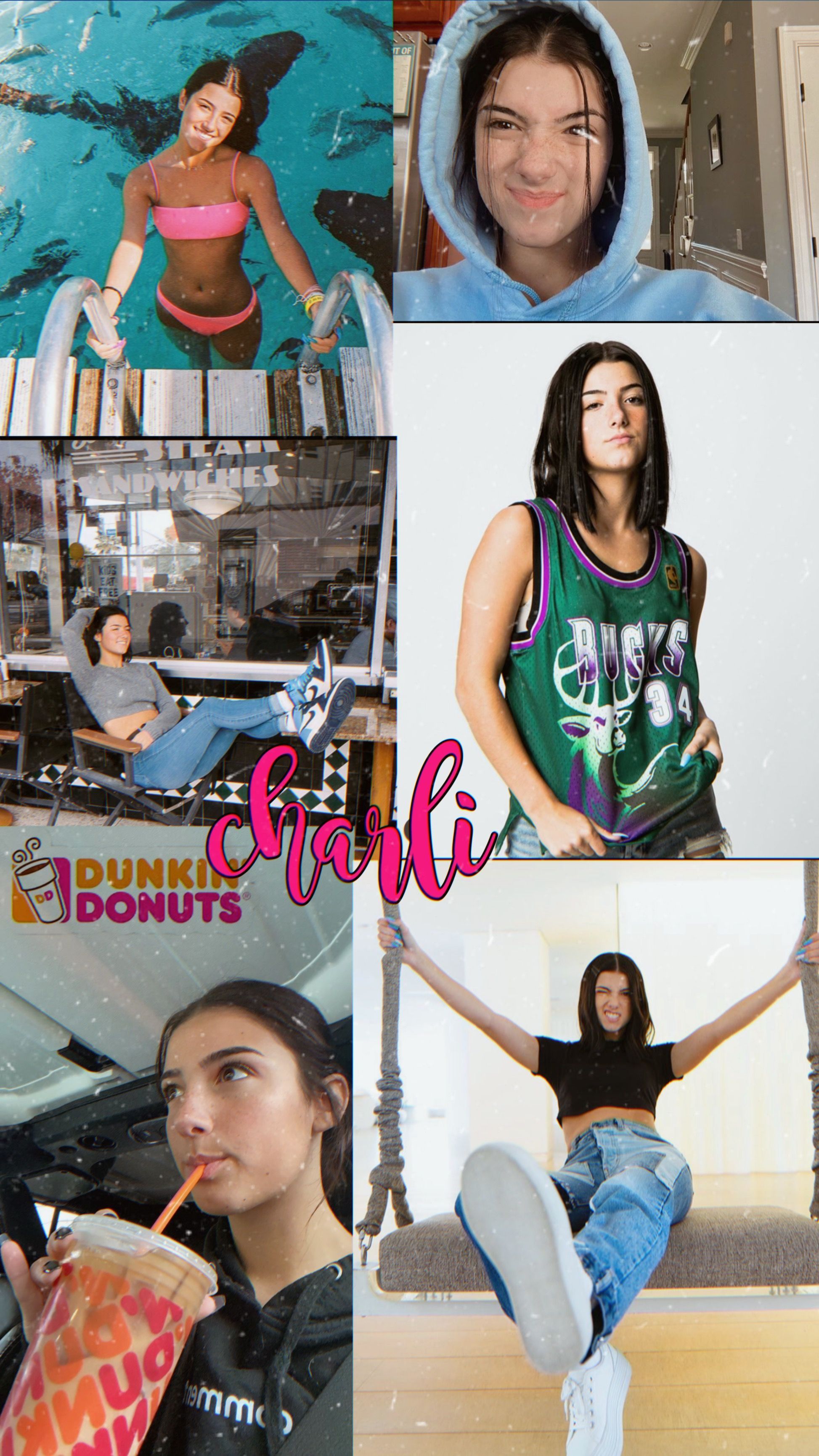 Charli Damelio Collages Wallpaper