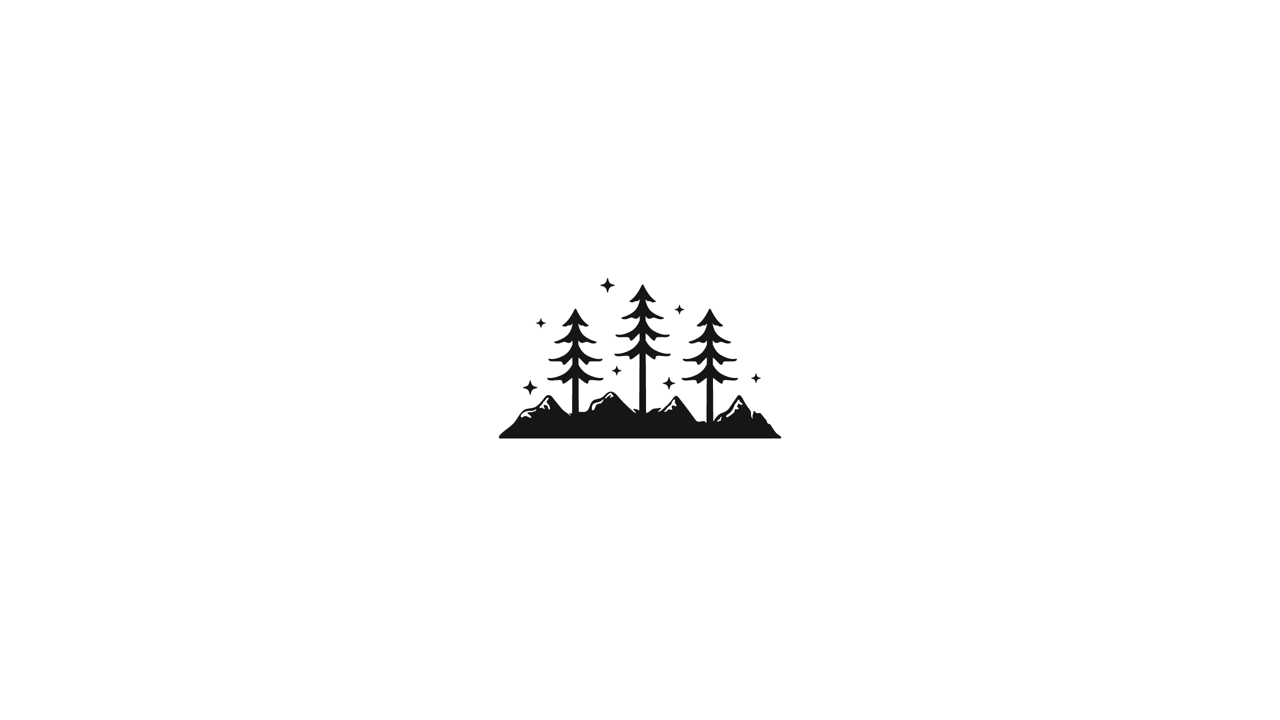 Wallpaper, illustration, white background, pine trees, mountains, minimalism, monochrome 2560x1440
