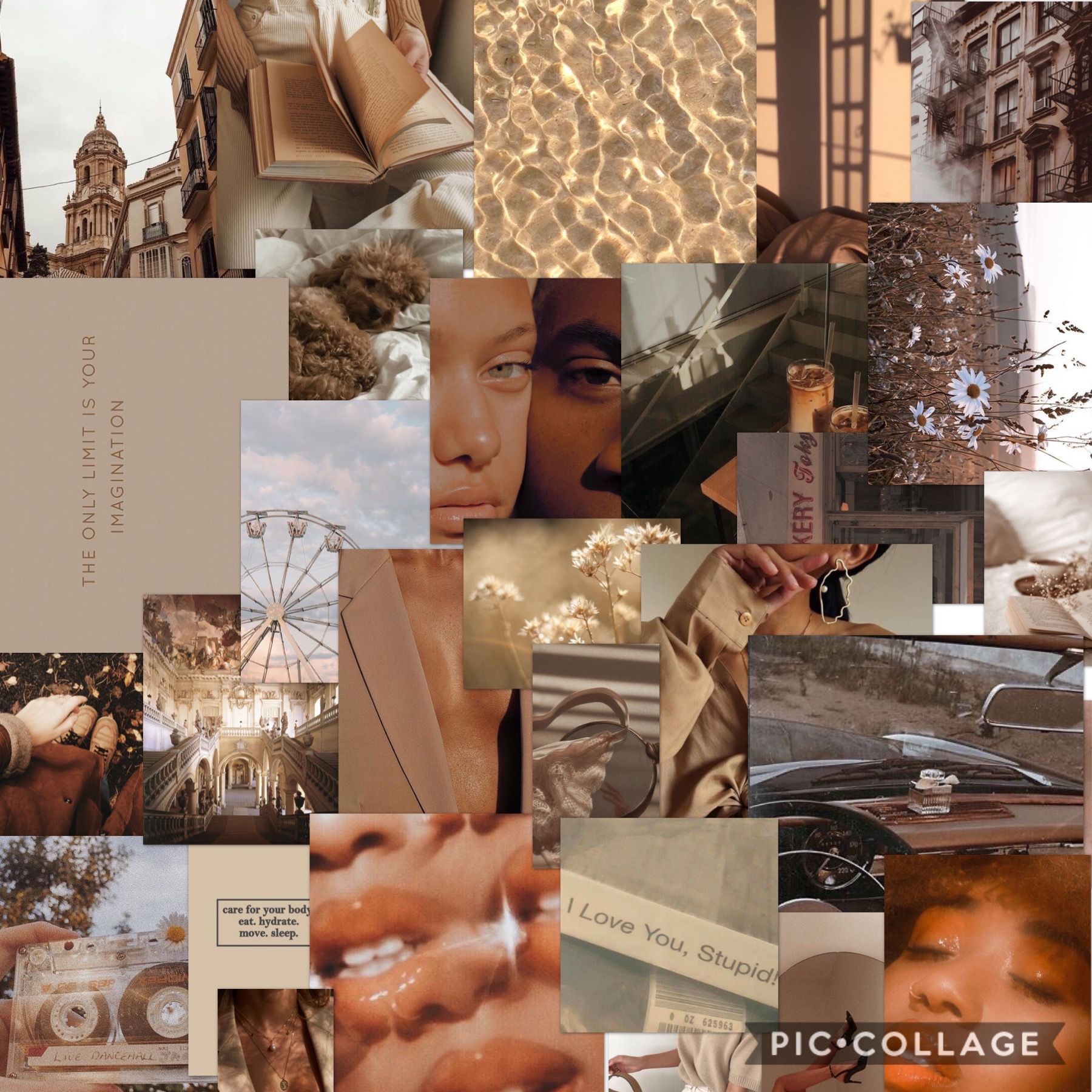 Brown Aesthetic Collage Wallpaper Laptop