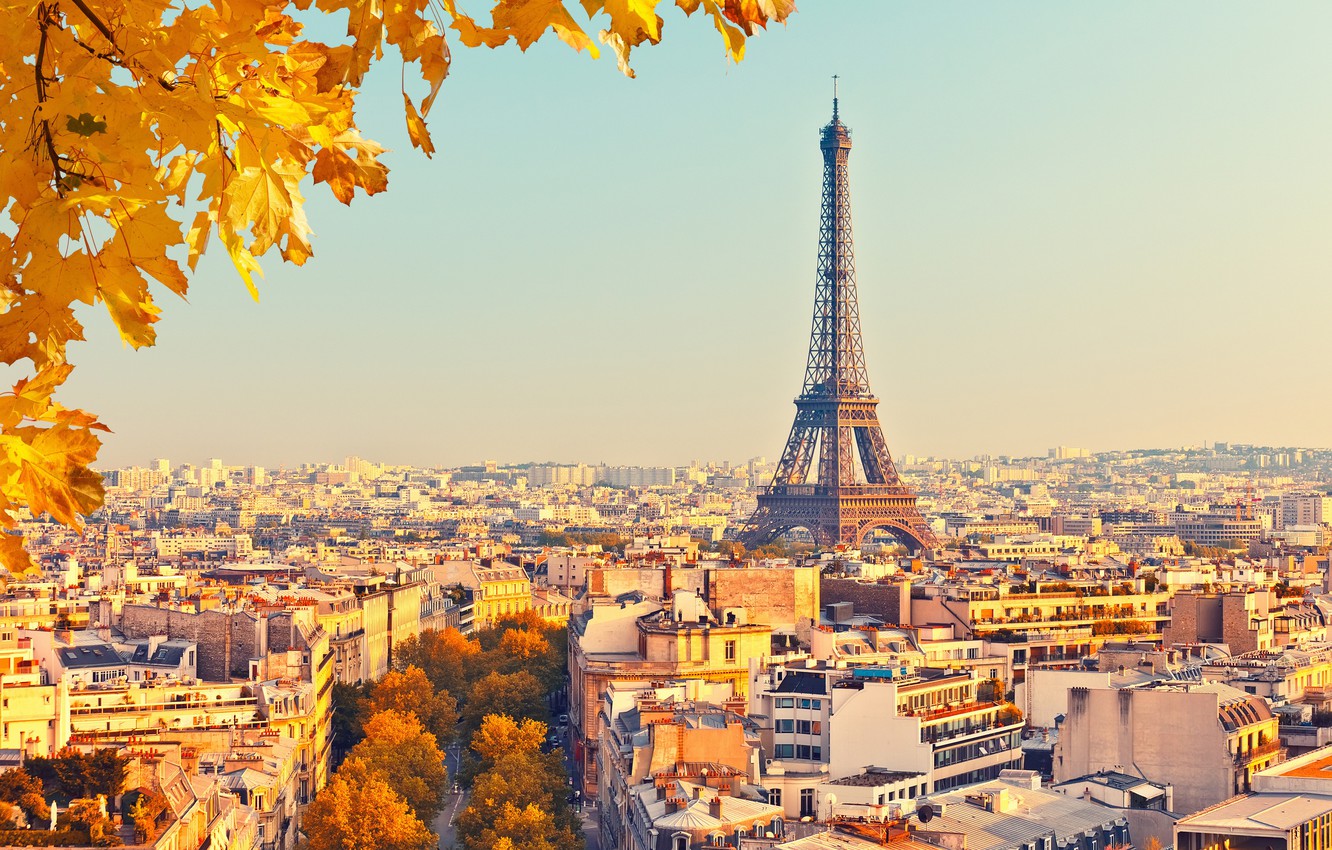 Wallpaper France, Paris, Home, The city, Autumn, panorama, Eiffel Tower image for desktop, section город