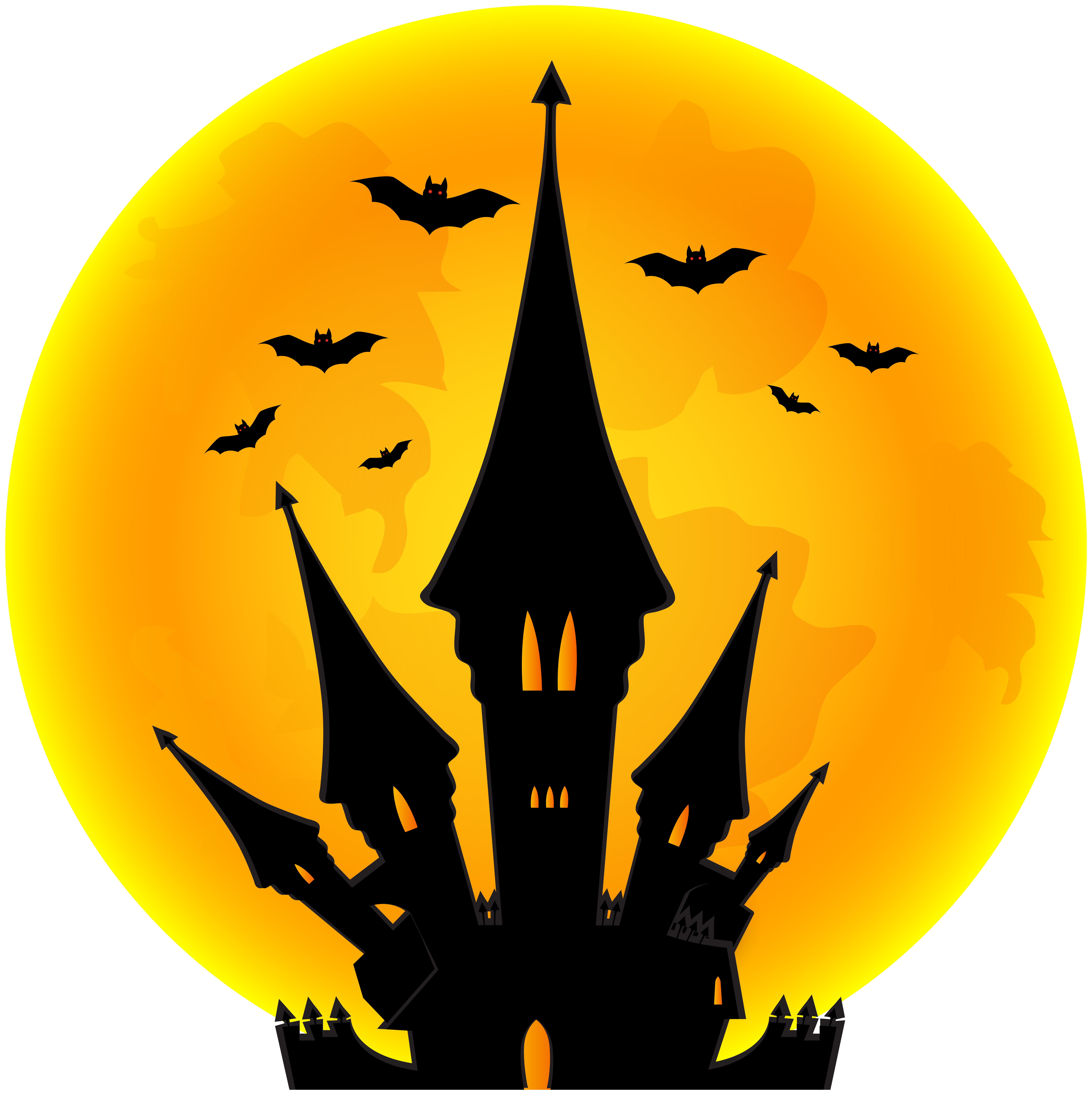 Halloween Moon and Castle PNG Clip Art Image​-Quality Image and Transparent PNG Free Clipart