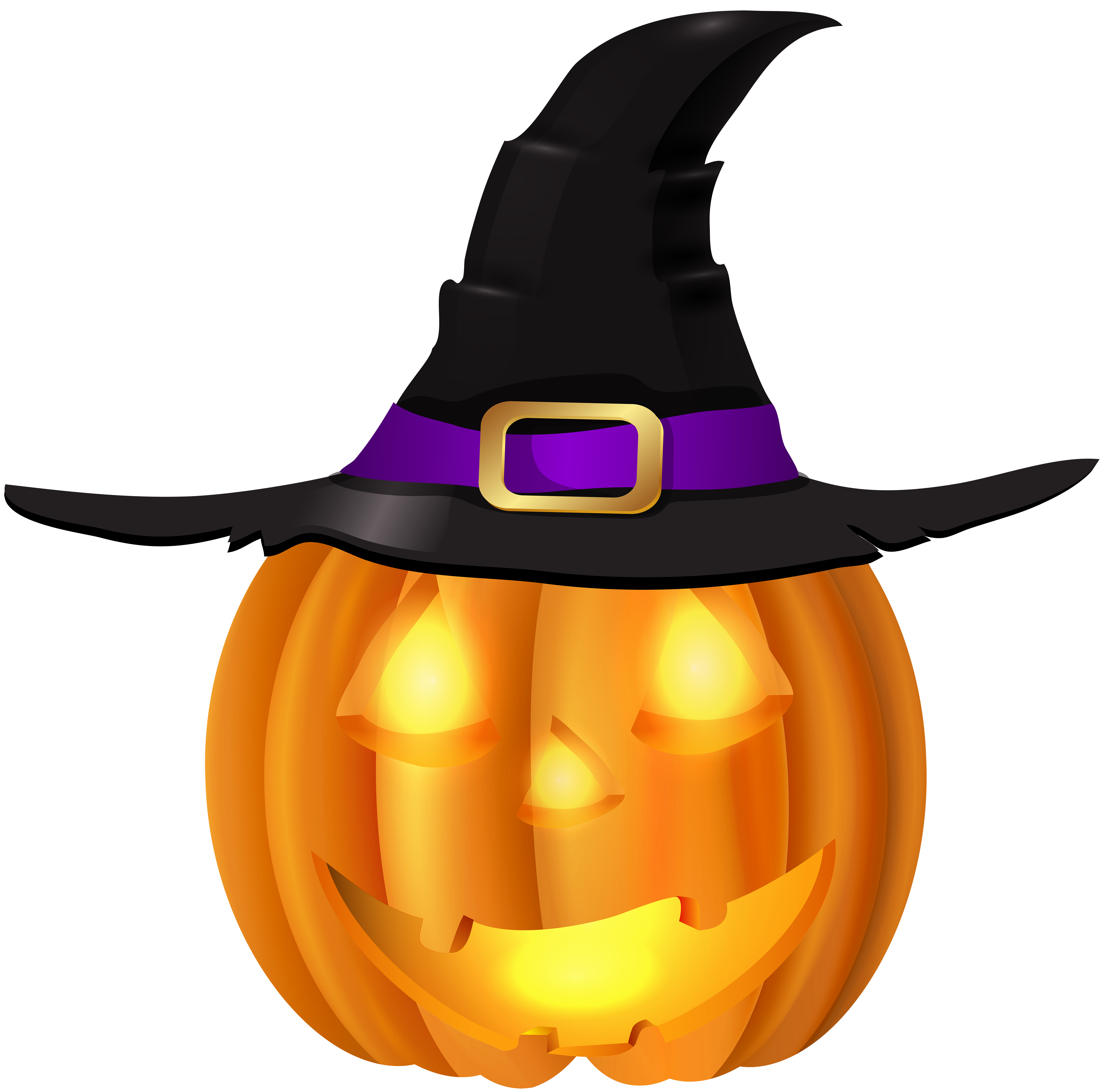 Halloween Pumpkin with Witch Hat PNG Clip Art​-Quality Image and Transparent PNG Free Clipart
