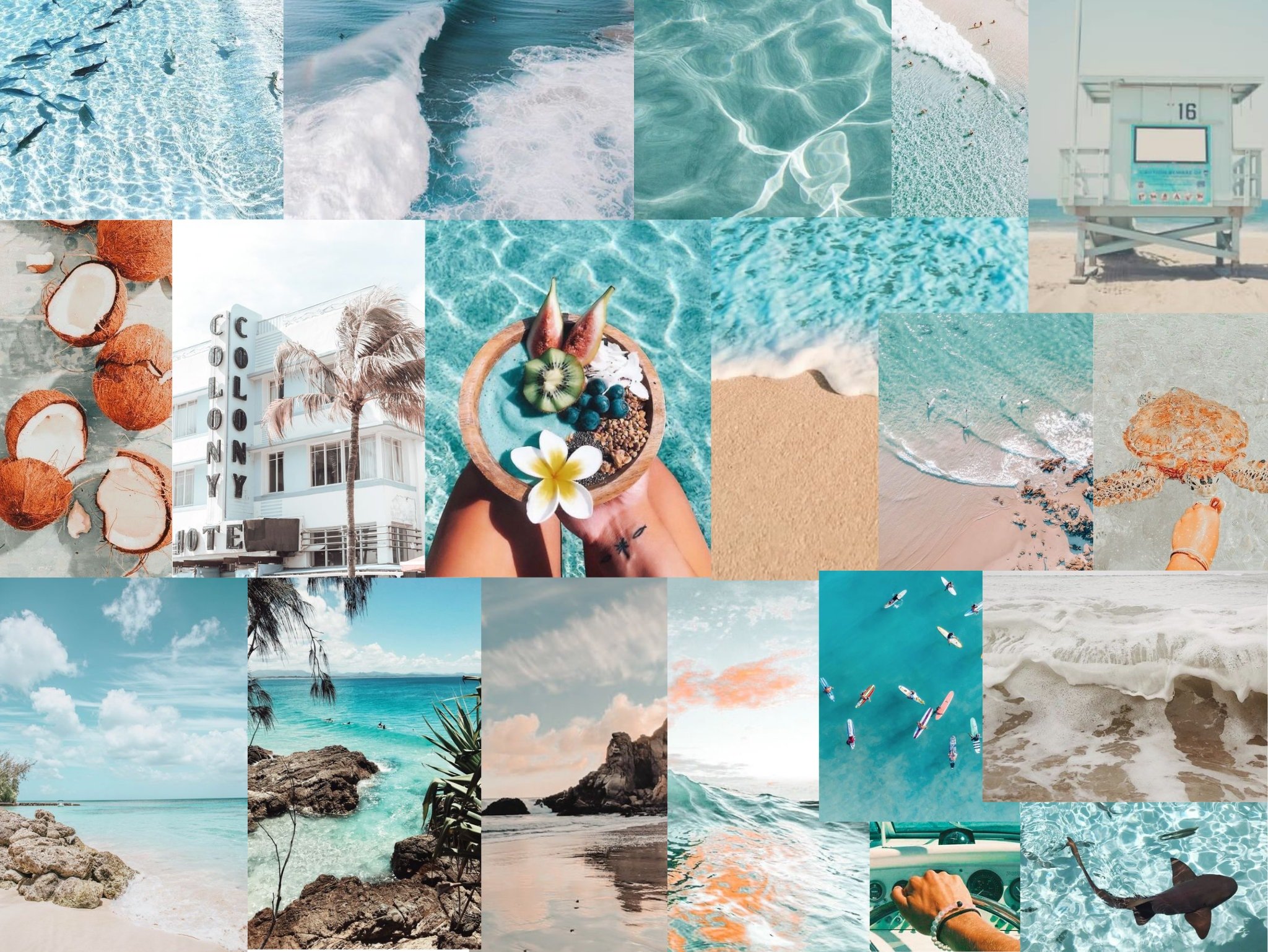 Printed Beach Picture Collage 30 Pc  Etsy  Preppy wallpaper Beach  outfit Preppy style