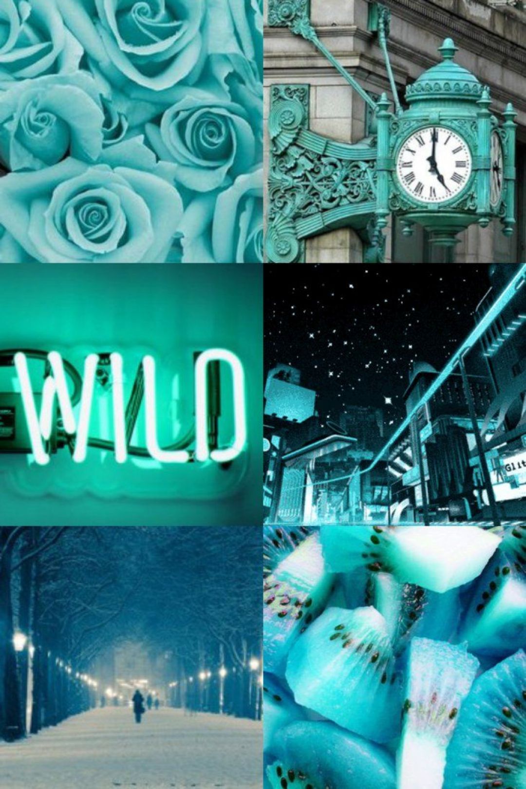 Turquoise Aesthetic Collage / iPhone HD Wallpaper Background Download (png / jpg) (2021)