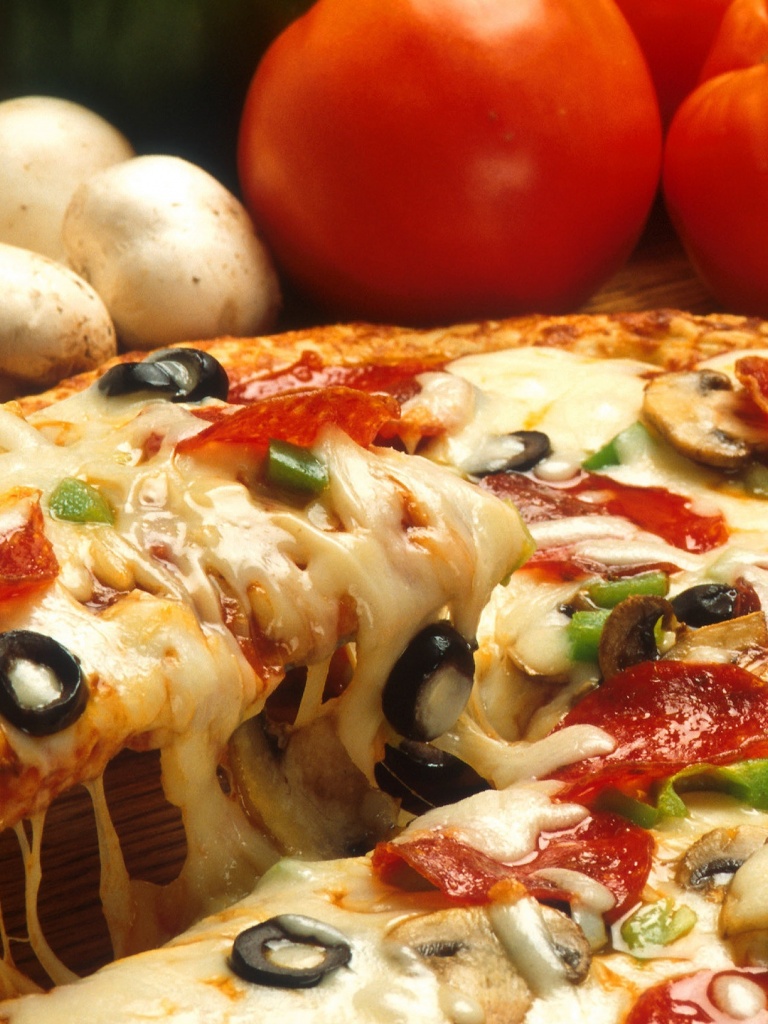 Delicious Food Olives Pizza iPad mini wallpaper
