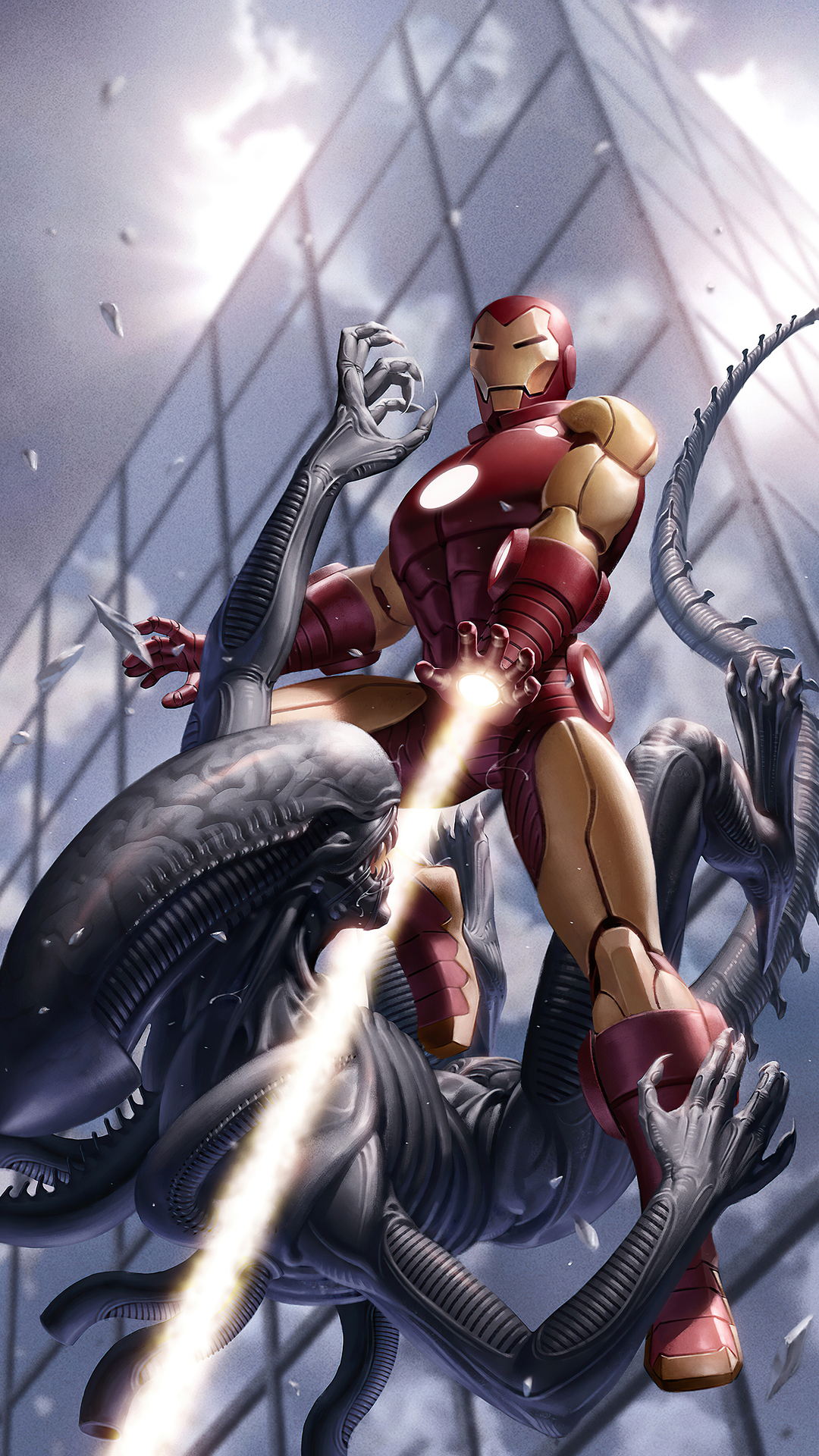 Iron Man Vs Alien 5k iPhone 6s, 6 Plus, Pixel xl , One Plus 3t, 5 HD 4k Wallpaper, Image, Background, Photo and Picture