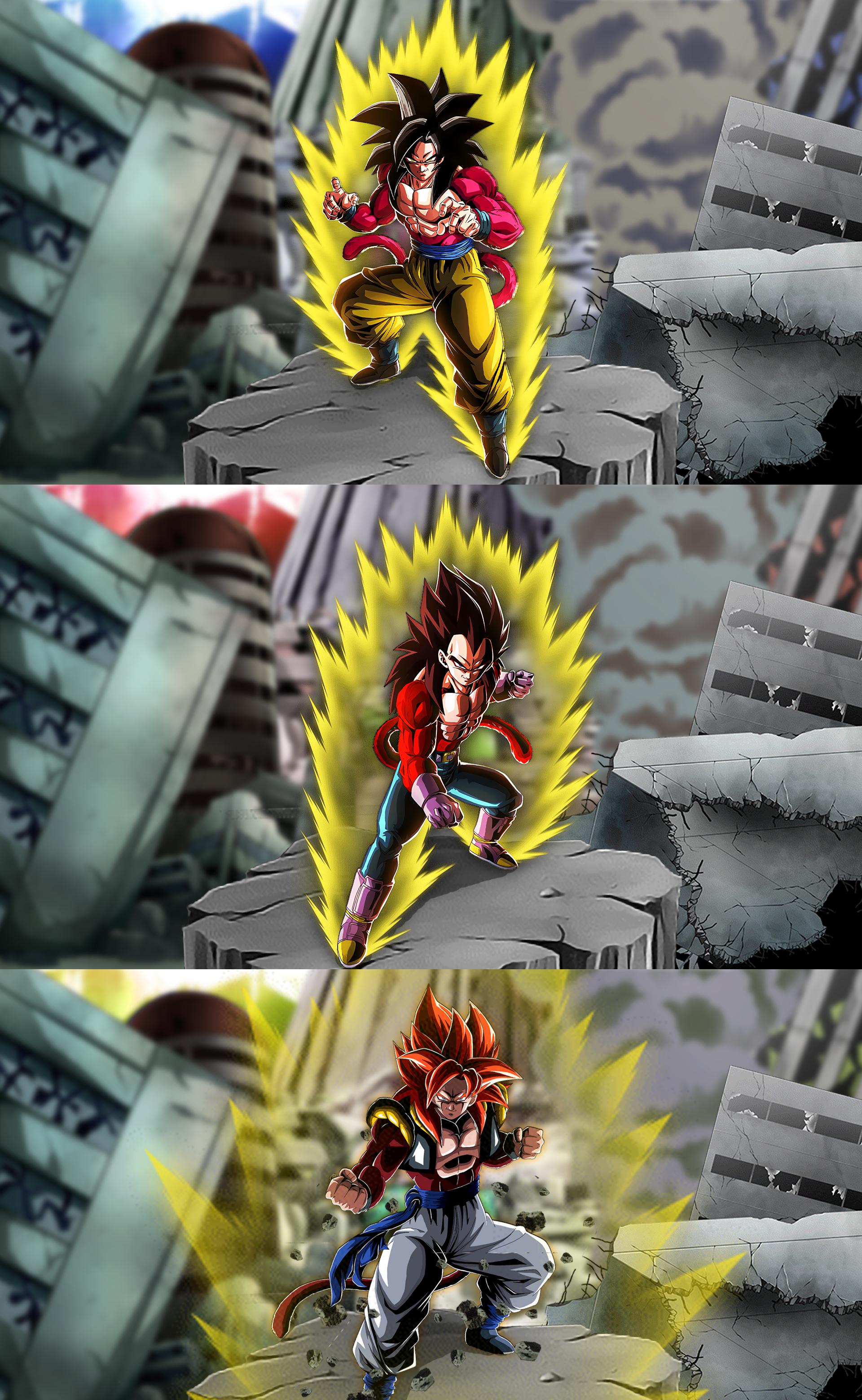 LR SSJ4 Goku, Vegeta & Gogeta