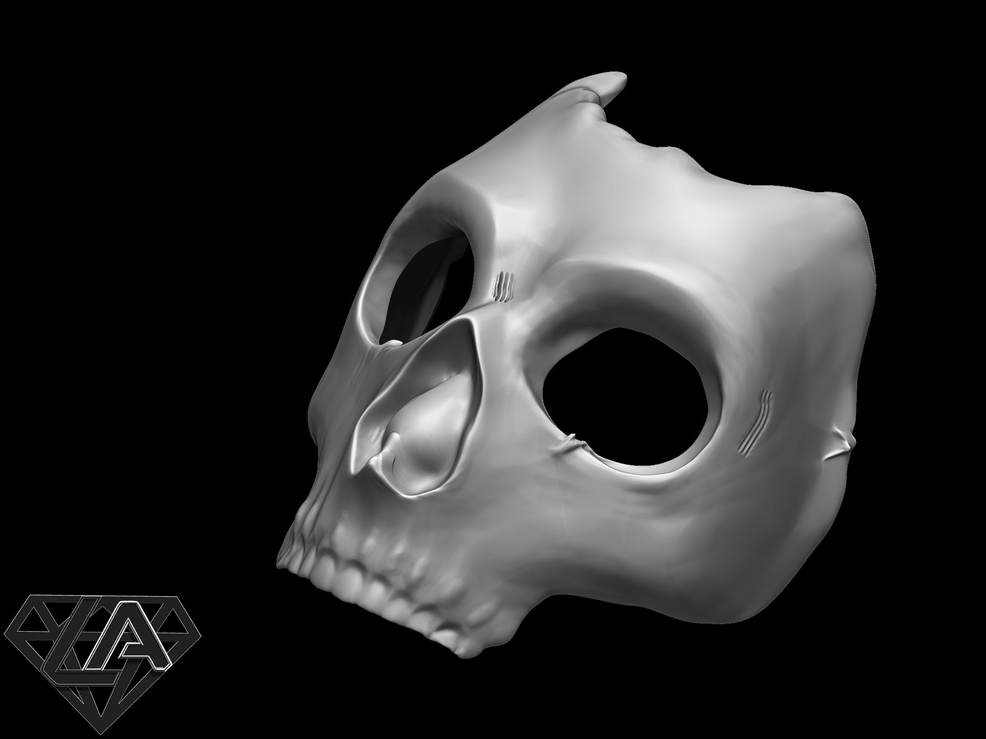 COD MW 2019 Ghost Azrael Mask Print Ready 3D Model