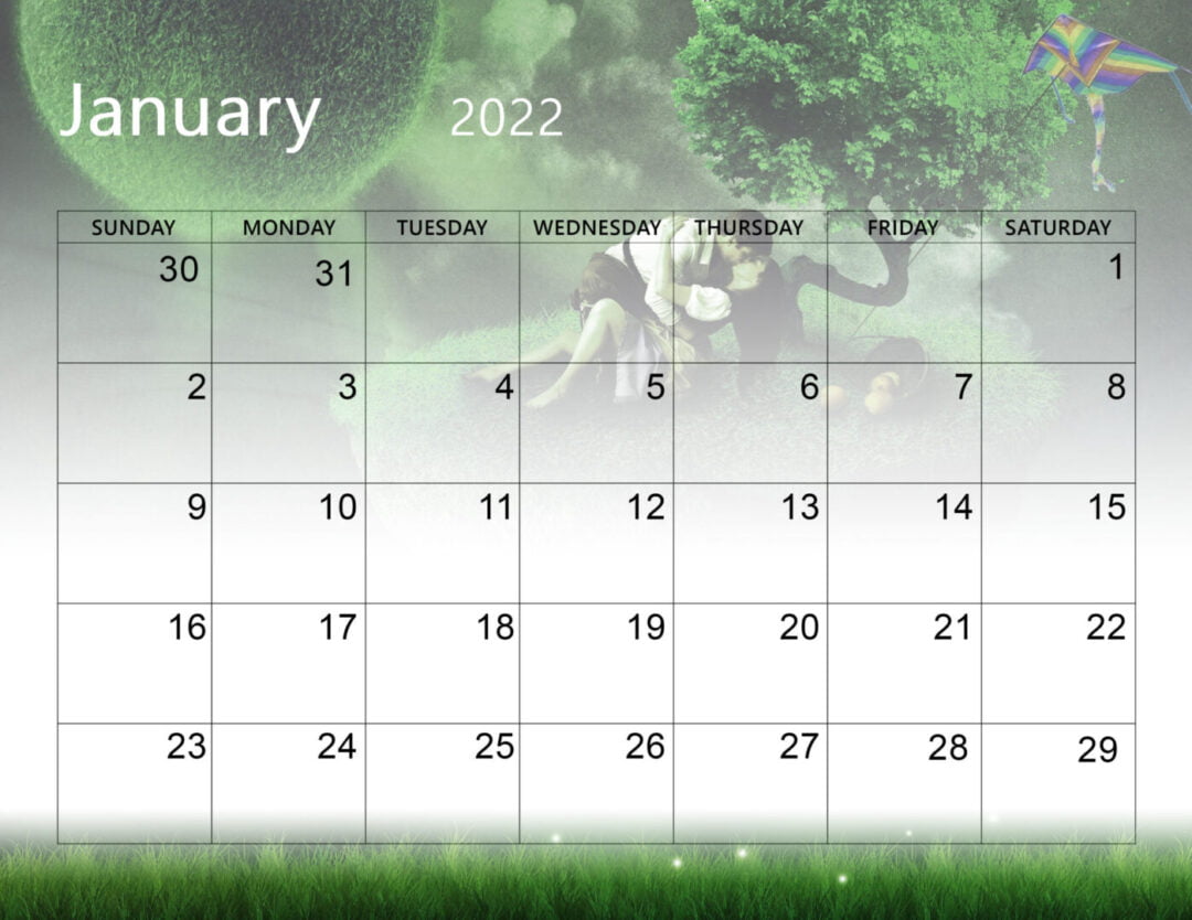 Cute January 2022 Calendar Desktop Wallpapers