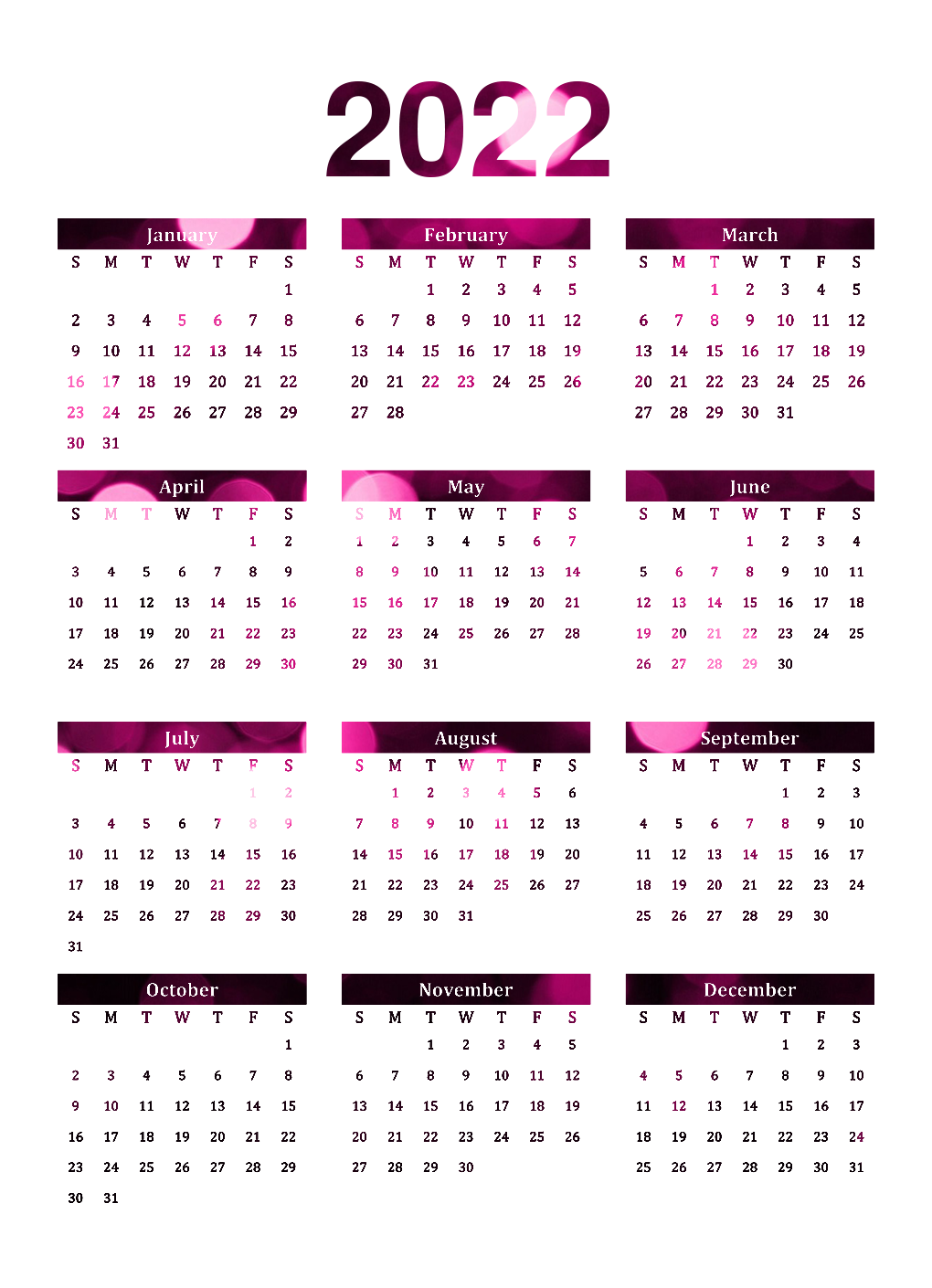 2022 Calendar PNG Transparent Image